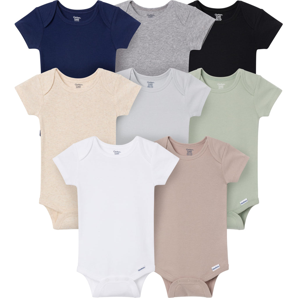 Gerber Baby Girls' 8-pack Short Sleeve Onesies Bodysuits
