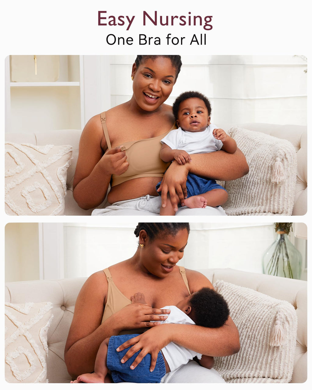 Momcozy Hands Free Pumping & Nursing Bra, Adjustable Cotton Breast Pump Bra