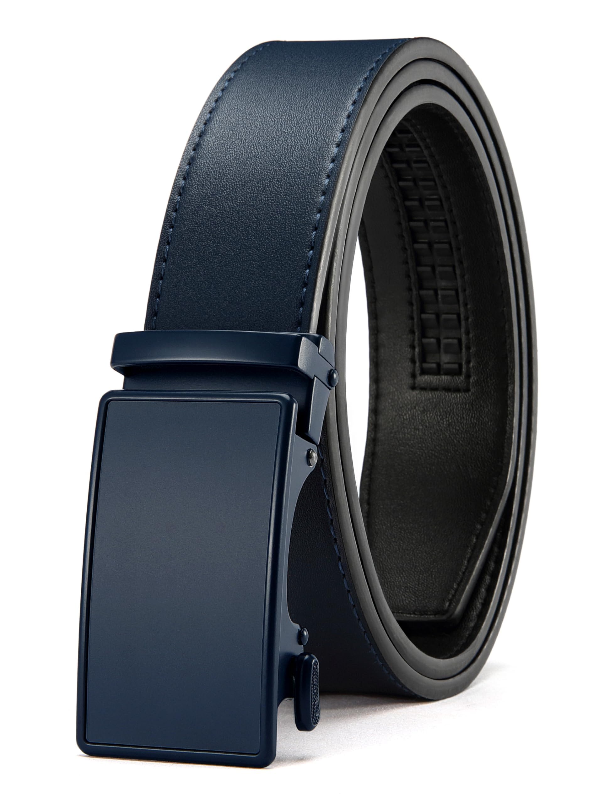 CHAOREN Mens Leather Ratchet Belt - 1 3/8" for Dress Pants