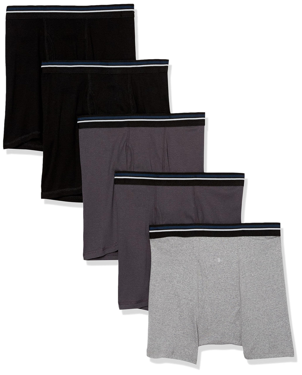 Amazon Essentials Men's Breathable Cotton Boxer Briefs, Tag-Free, Pack of 5