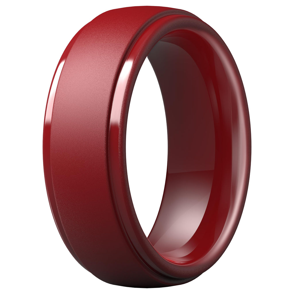 ThunderFit Silicone Rings for Men, Step Edge Rubber Wedding Bands 10mm Wide