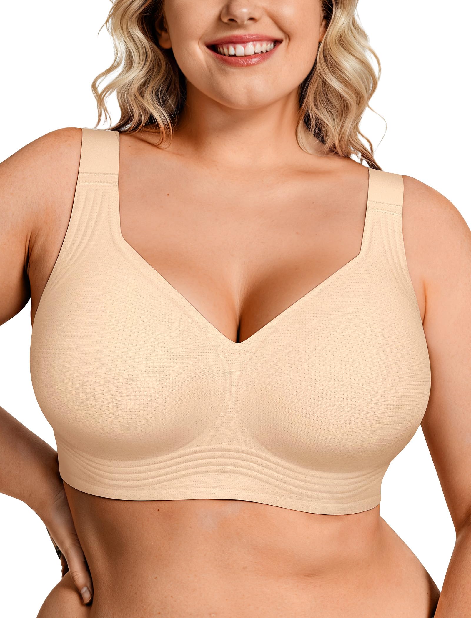 OEAK Womens Wireless Jelly Bras Plus Size Support Push Up Comfortable Bra