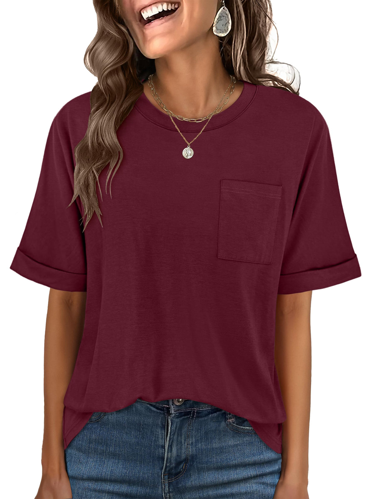 ANRABESS Womens Tops Short Sleeve Oversized T Shirts