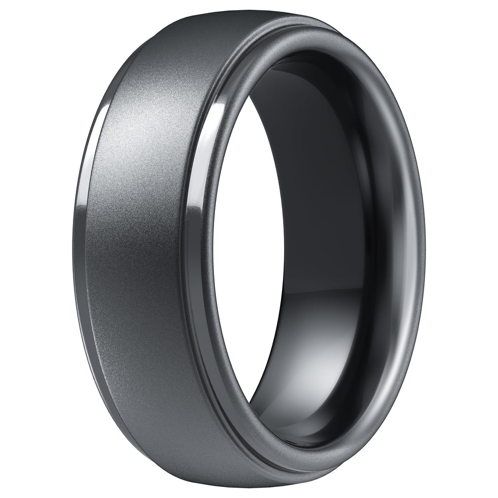 ThunderFit Silicone Rings for Men, Step Edge Rubber Wedding Bands 10mm Wide
