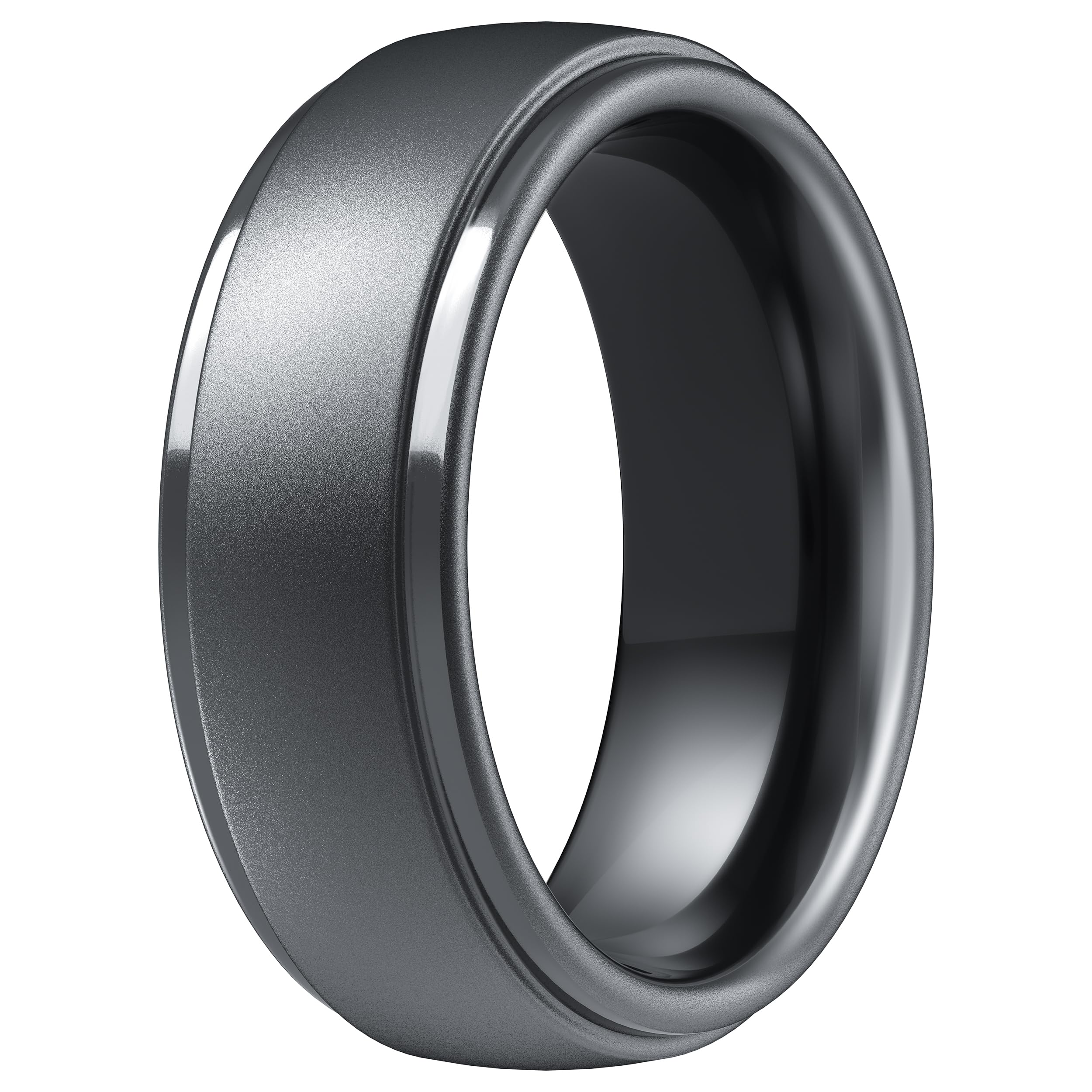 ThunderFit Silicone Rings for Men, Step Edge Rubber Wedding Bands 10mm Wide