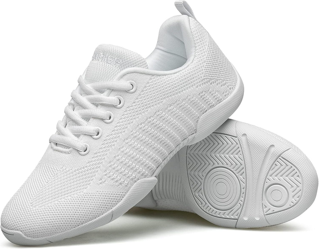 BAXINIER Girls White Cheerleading Shoes