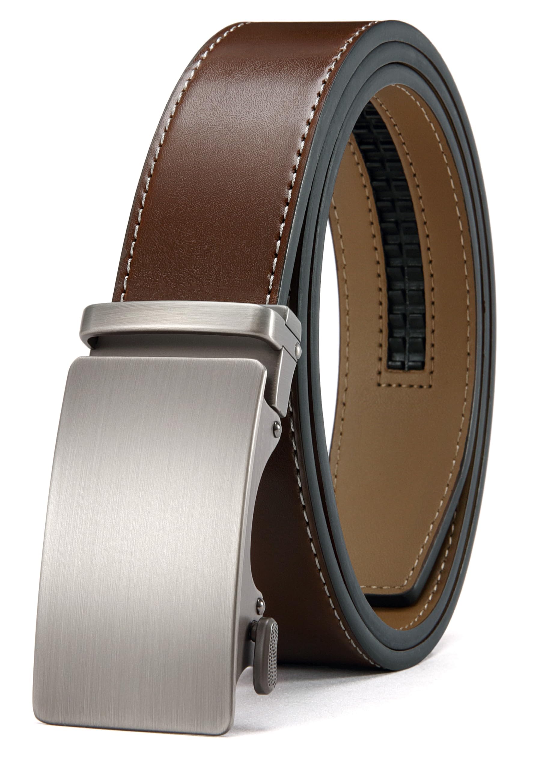 CHAOREN Mens Leather Ratchet Belt - 1 3/8" for Dress Pants