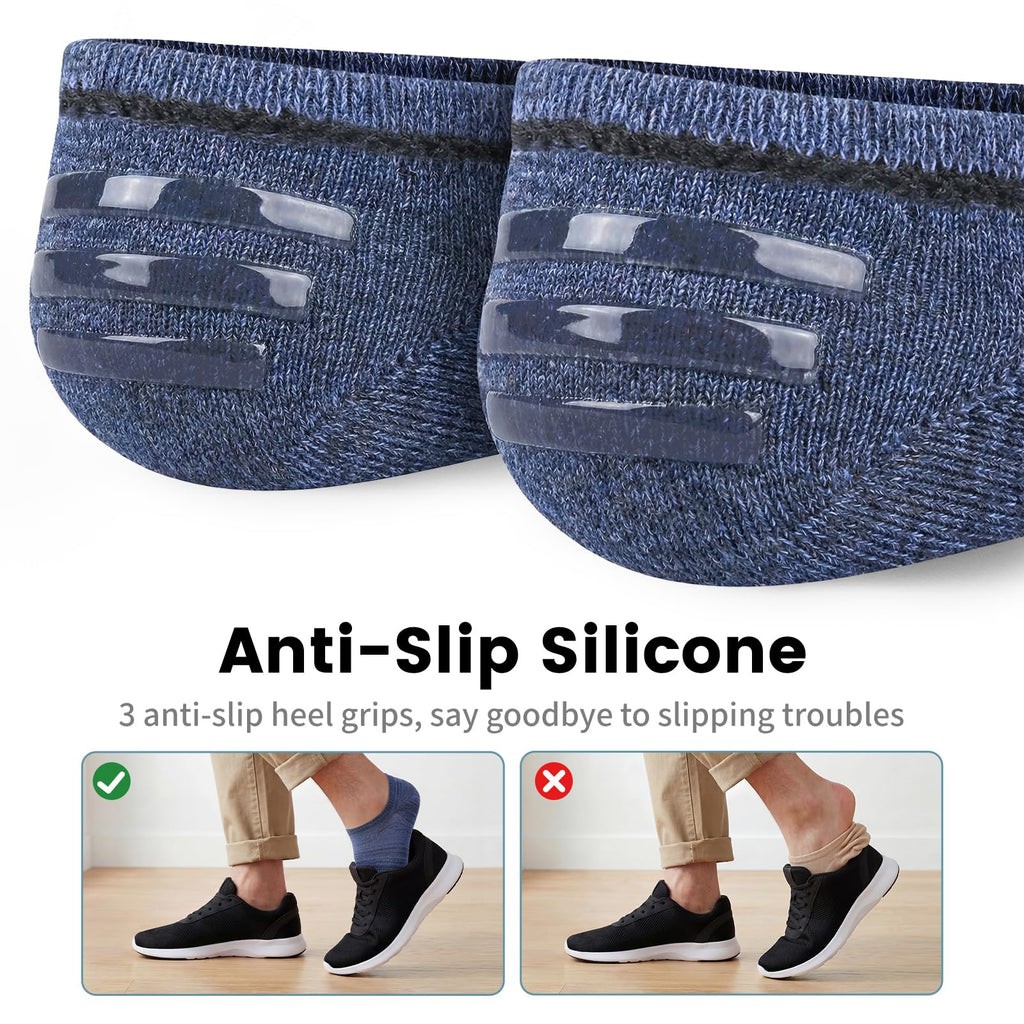 wernies No Show Socks Men, Low Cut Ankle Short Casual Non Slip Socks