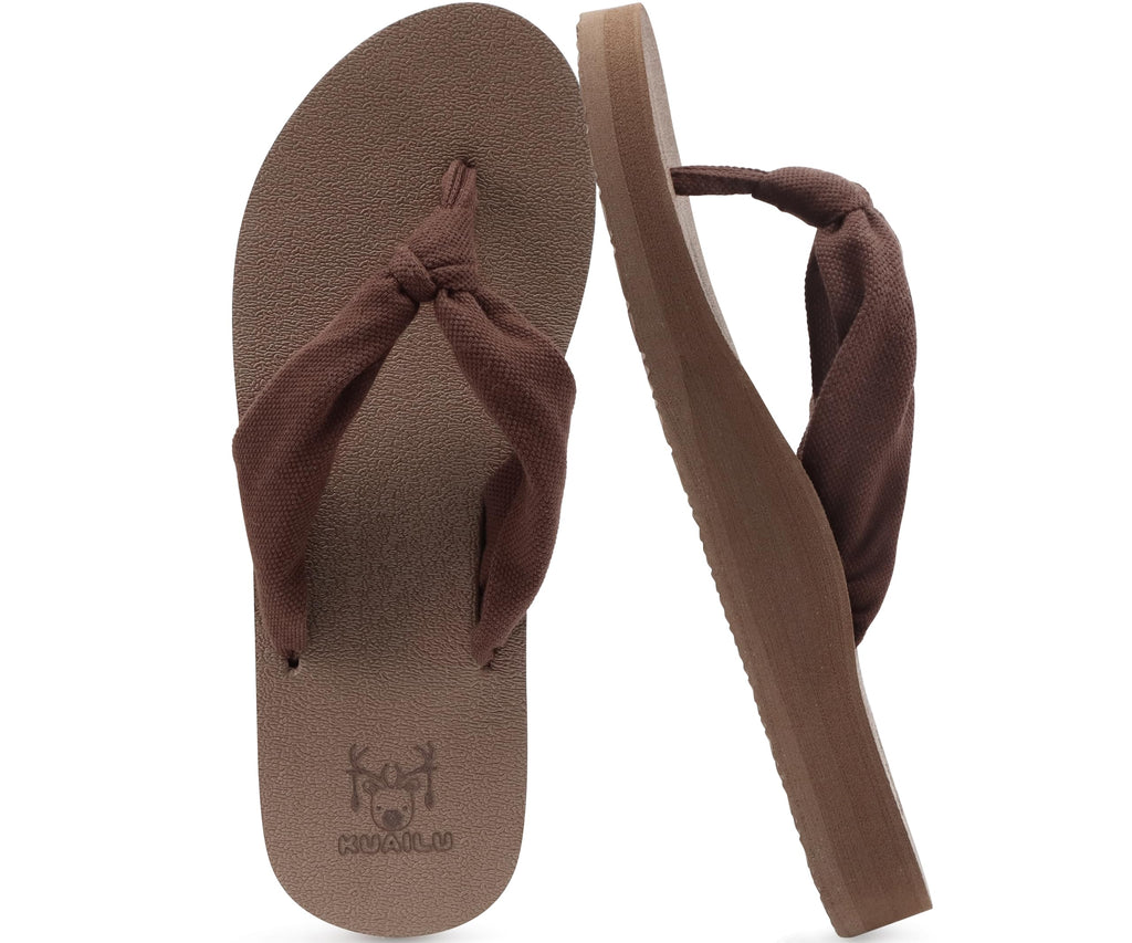 KuaiLu Flip Flops for Women with Arch Support Summer Beach Thong Sandals