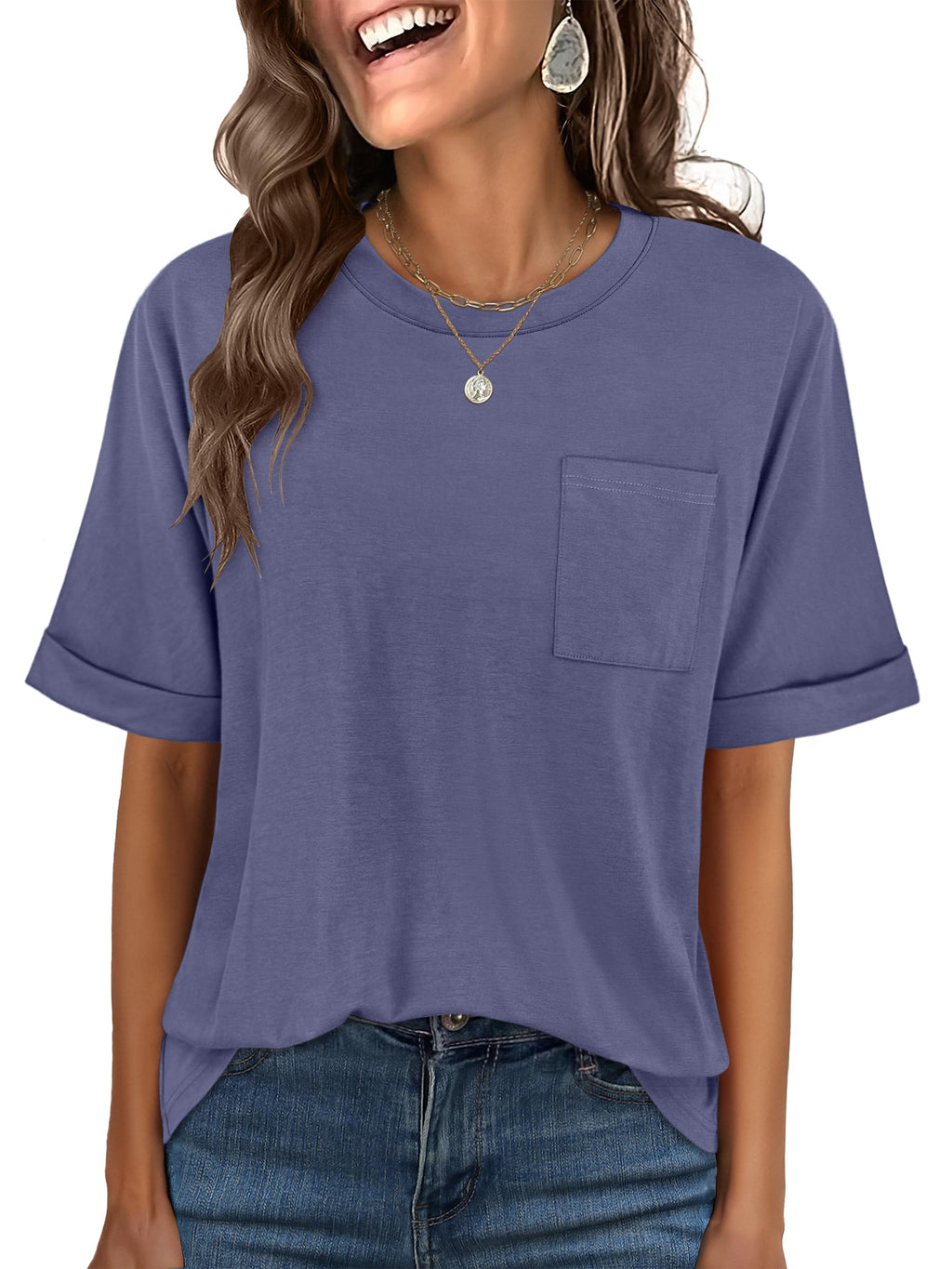 ANRABESS Womens Tops Short Sleeve Oversized T Shirts