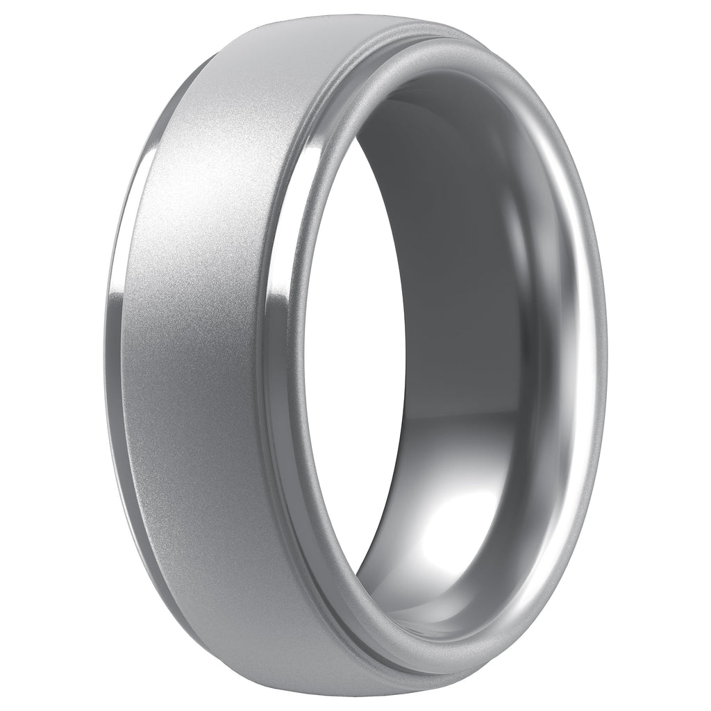 ThunderFit Silicone Rings for Men, Step Edge Rubber Wedding Bands 10mm Wide