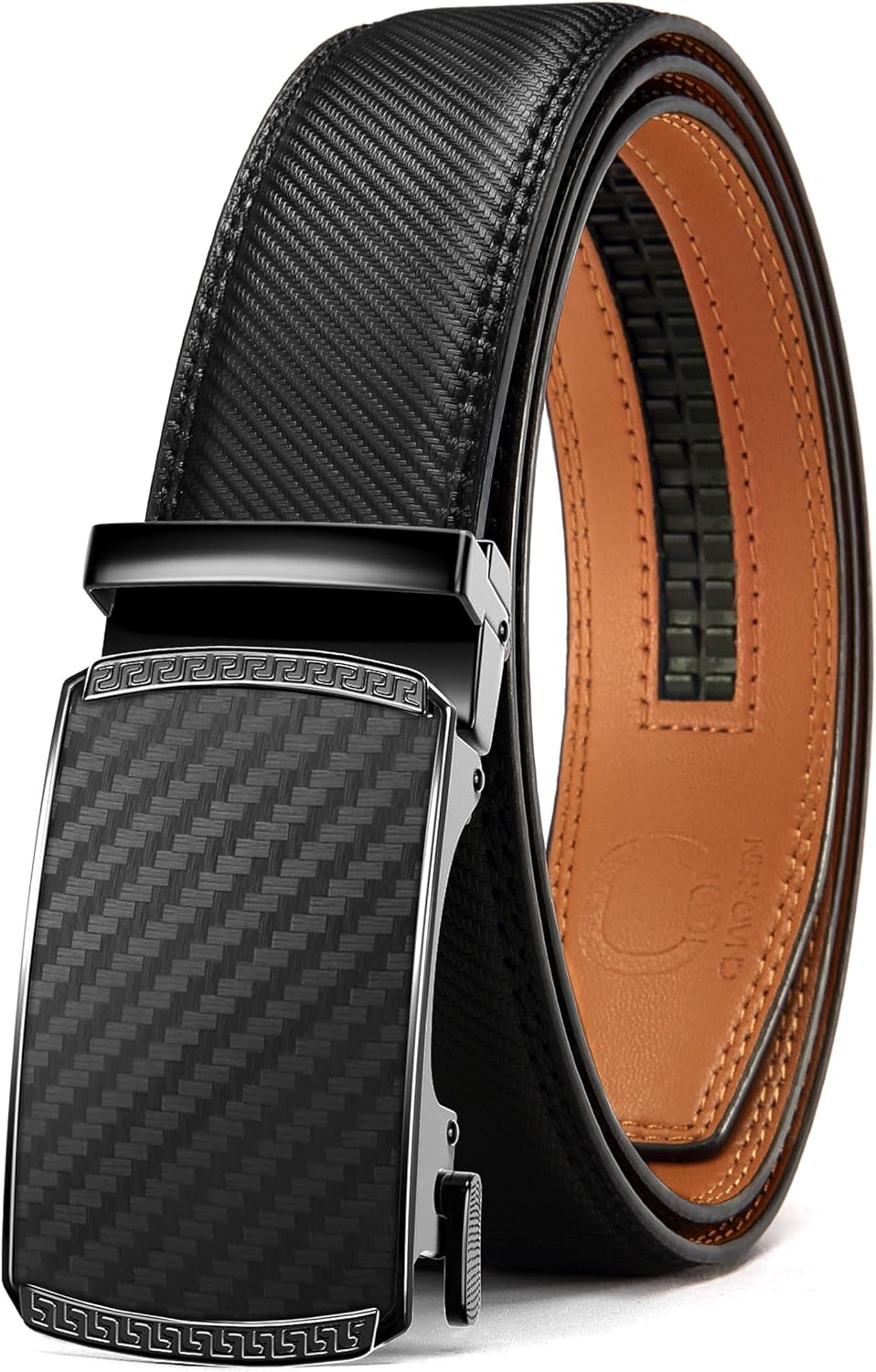 CHAOREN Mens Leather Ratchet Belt - 1 3/8" for Dress Pants