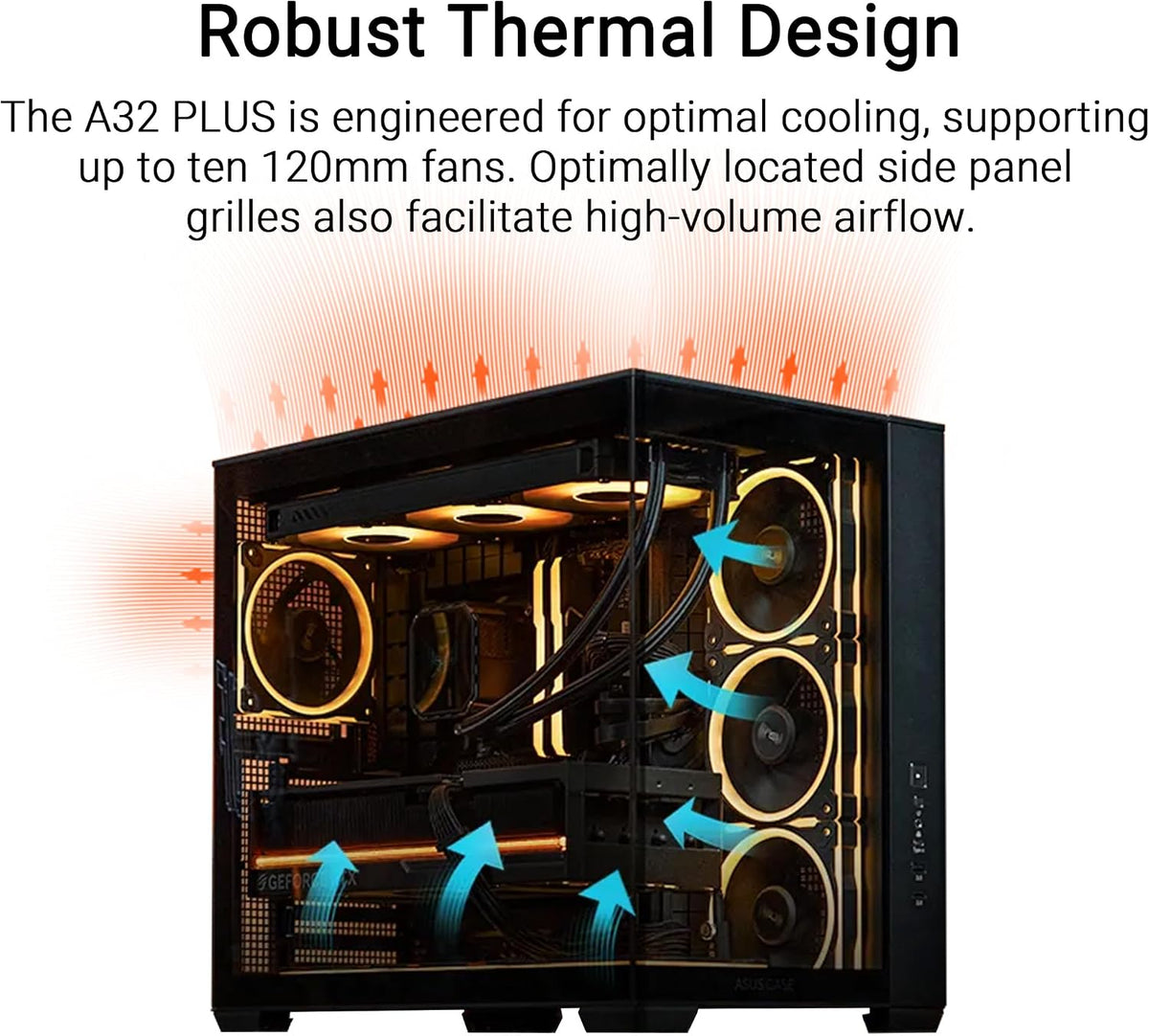 ASUS A32 PLUS TG ARGB Siyah mATX Bilgisayar Kasası