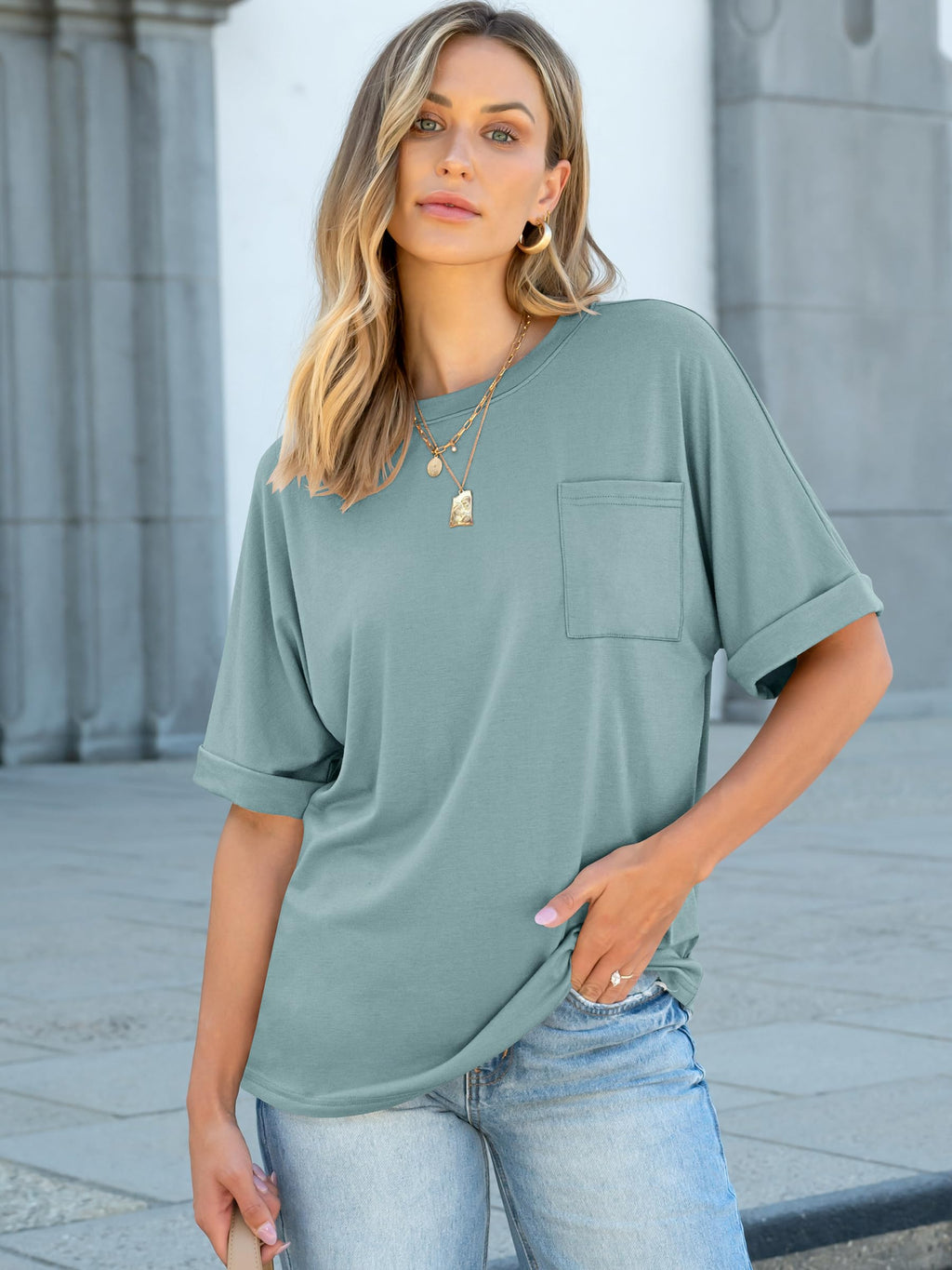 ANRABESS Womens Tops Short Sleeve Oversized T Shirts