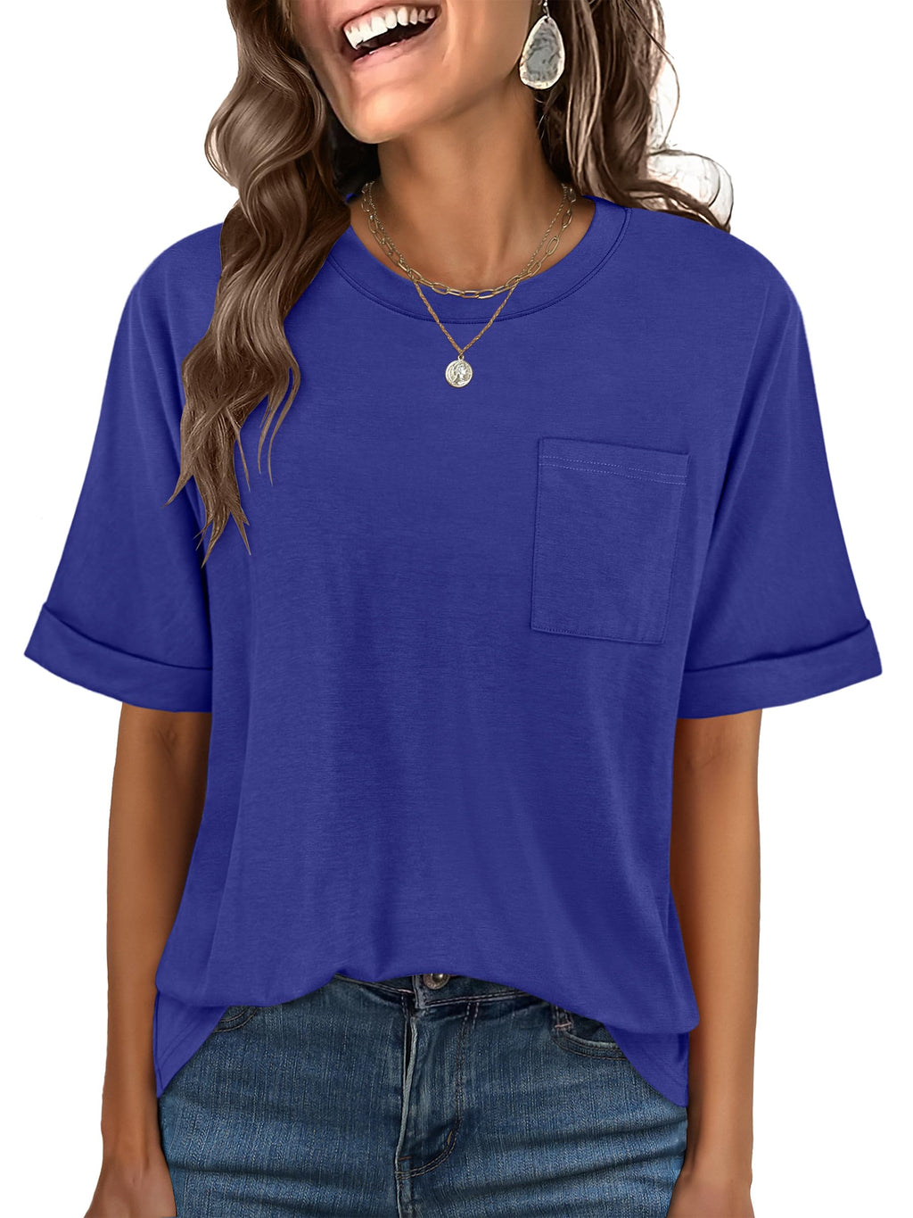 ANRABESS Womens Tops Short Sleeve Oversized T Shirts