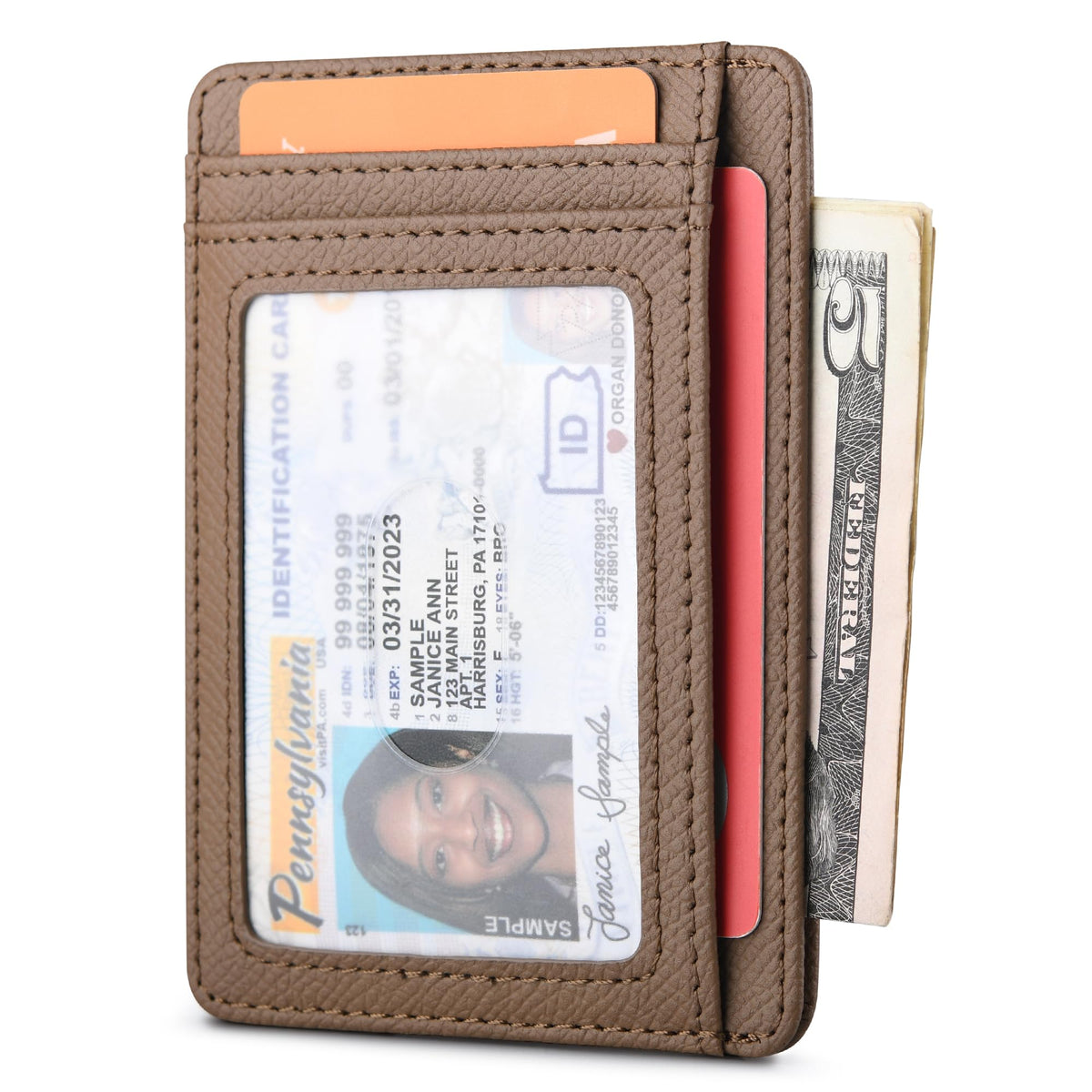 Buffway Slim Minimalist Front Pocket RFID Blocking Leather Wallets for Men and Women - Cross Black