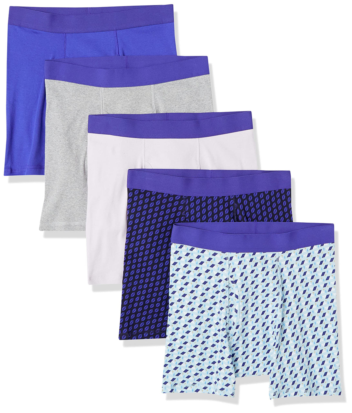 Amazon Essentials Men's Breathable Cotton Boxer Briefs, Tag-Free, Pack of 5