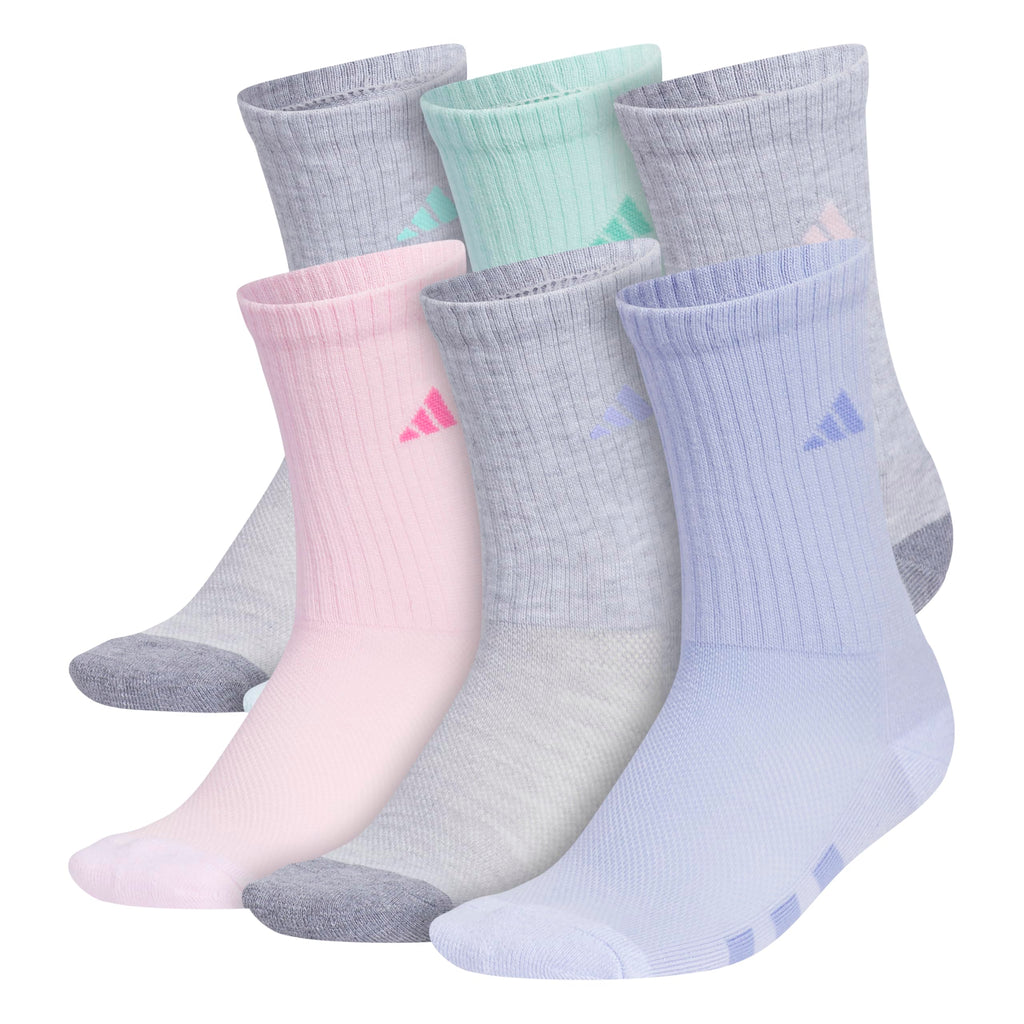 adidas Kids Athletic Cushioned Crew Socks 6 Pairs