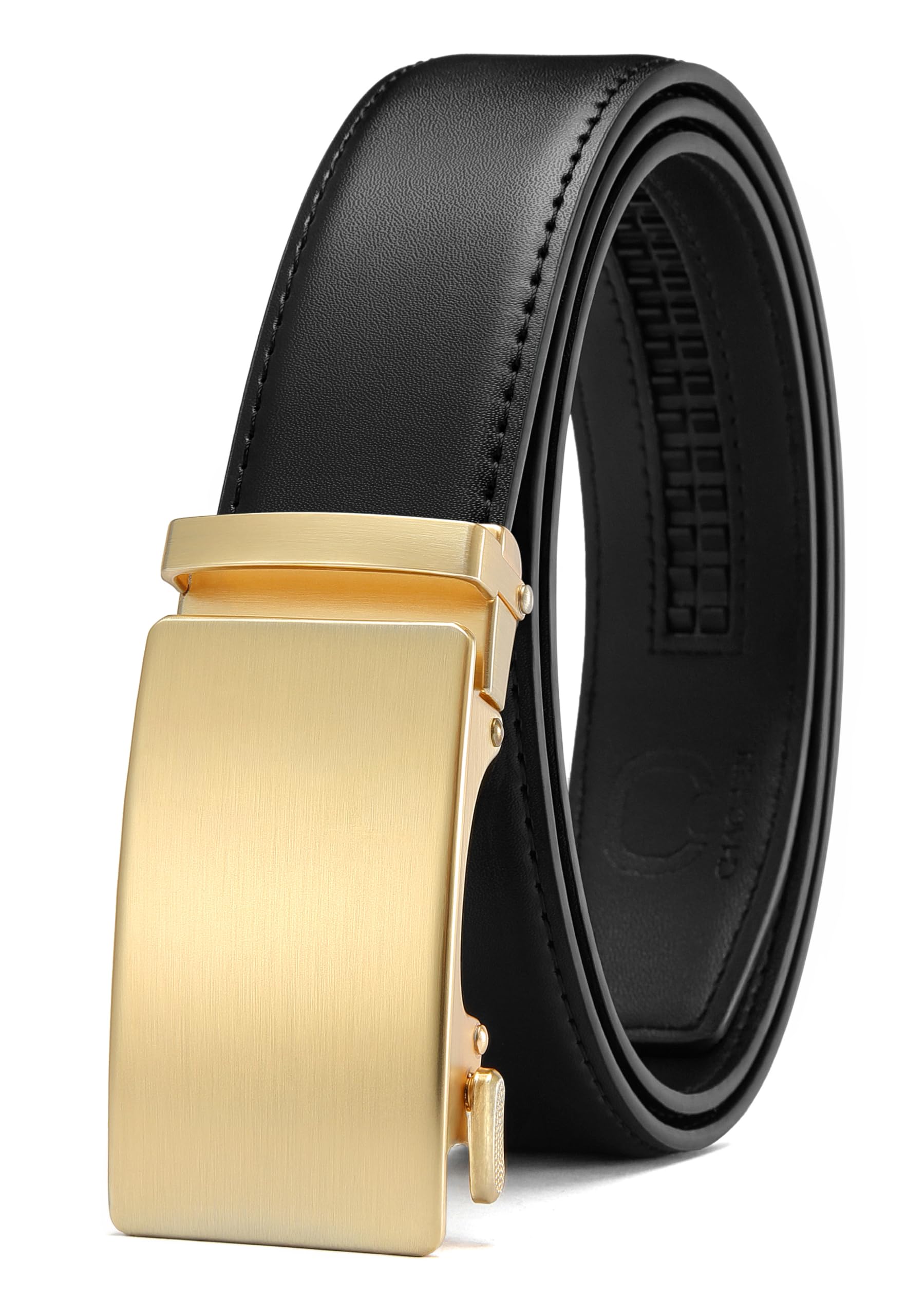 CHAOREN Mens Leather Ratchet Belt - 1 3/8" for Dress Pants