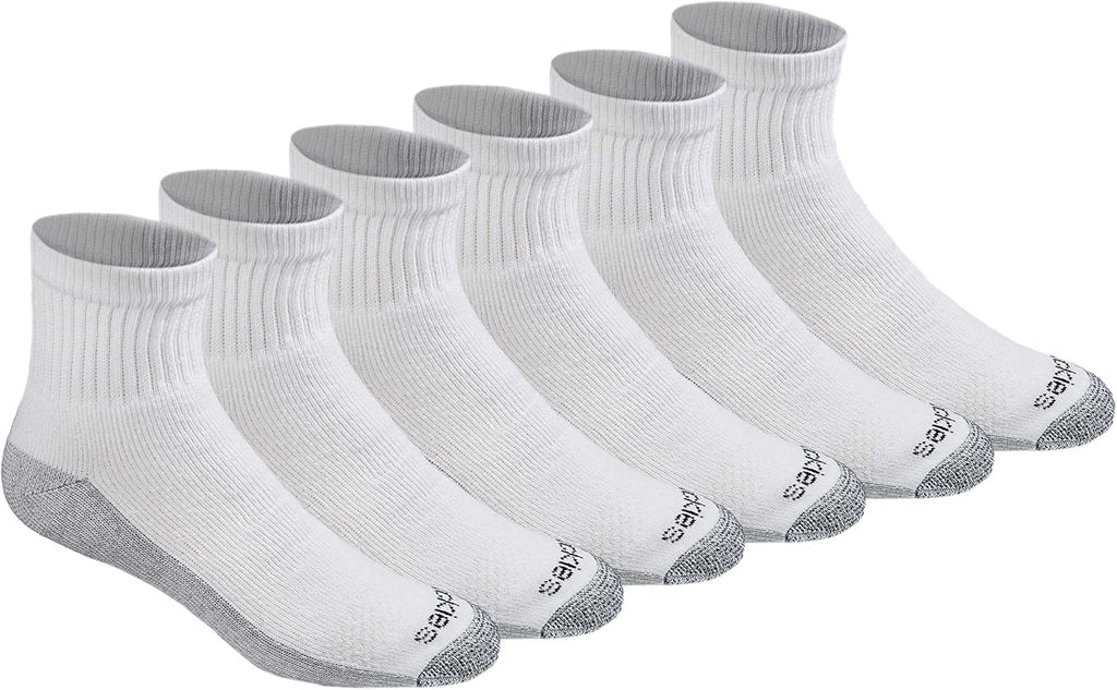 Dickies Men's Dri-Tech Moisture Control Quarter Socks, Available in M-XXL (6, 12, 18 Pairs)
