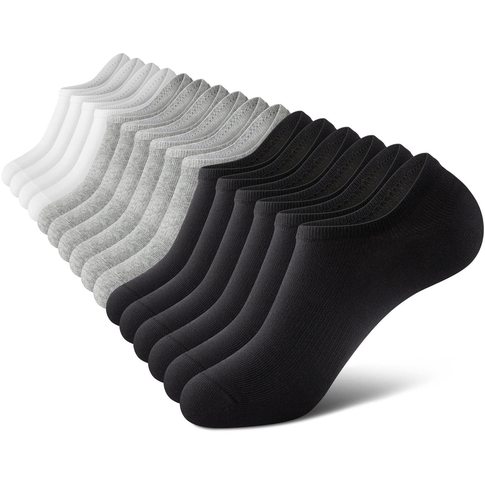 wernies No Show Socks Men, Low Cut Ankle Short Casual Non Slip Socks