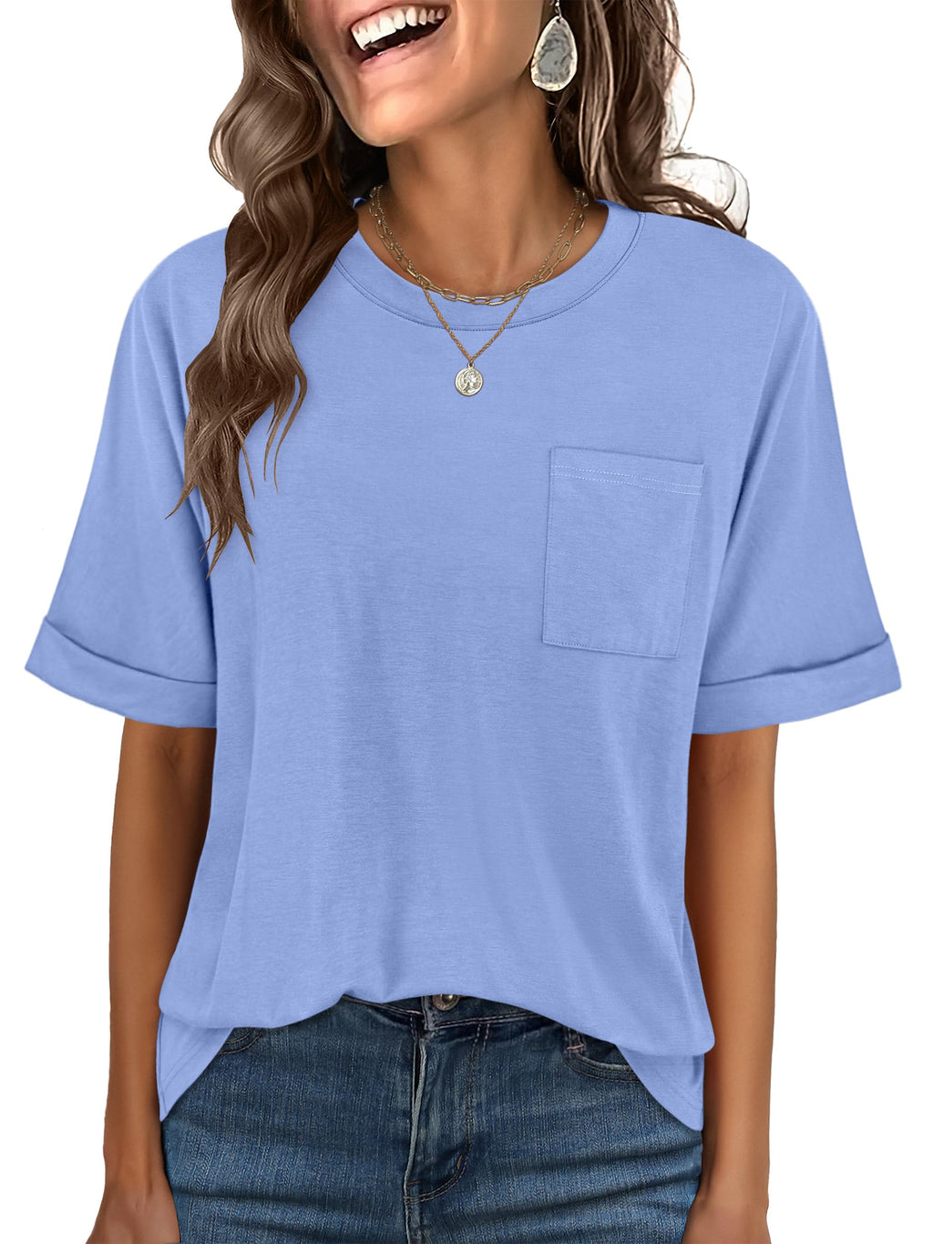 ANRABESS Womens Tops Short Sleeve Oversized T Shirts