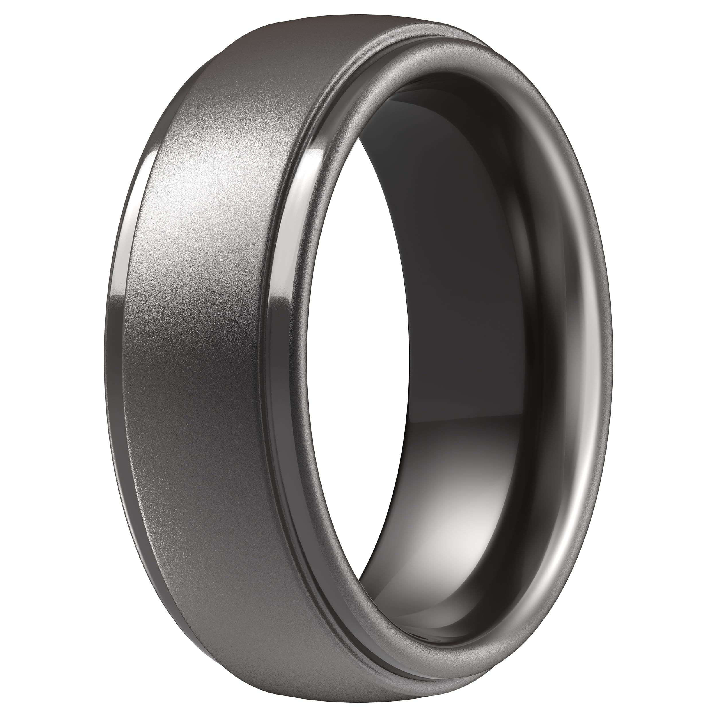 ThunderFit Silicone Rings for Men, Step Edge Rubber Wedding Bands 10mm Wide