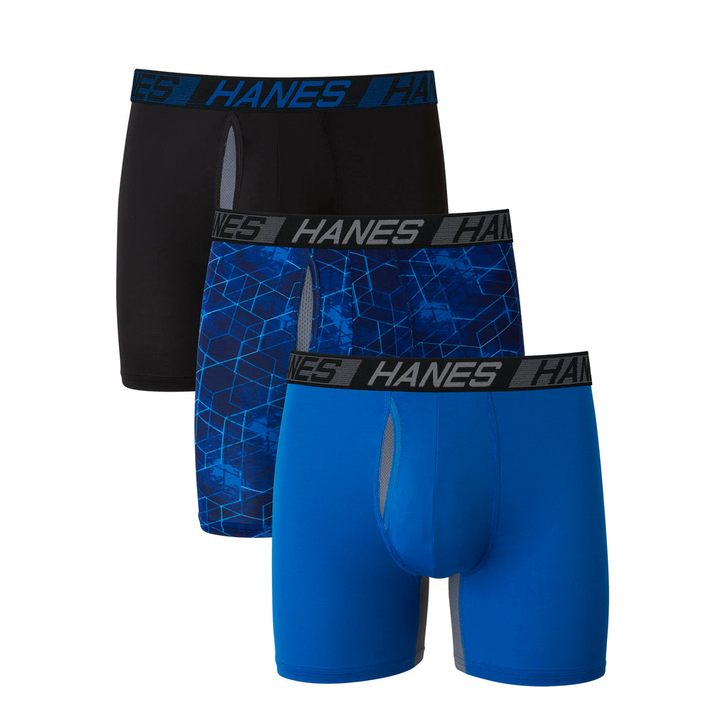 Hanes Men's Underwear Boxer Briefs Pack, 3-Pack, Total Support Pouch, Long or Short-Leg Boxer Briefs