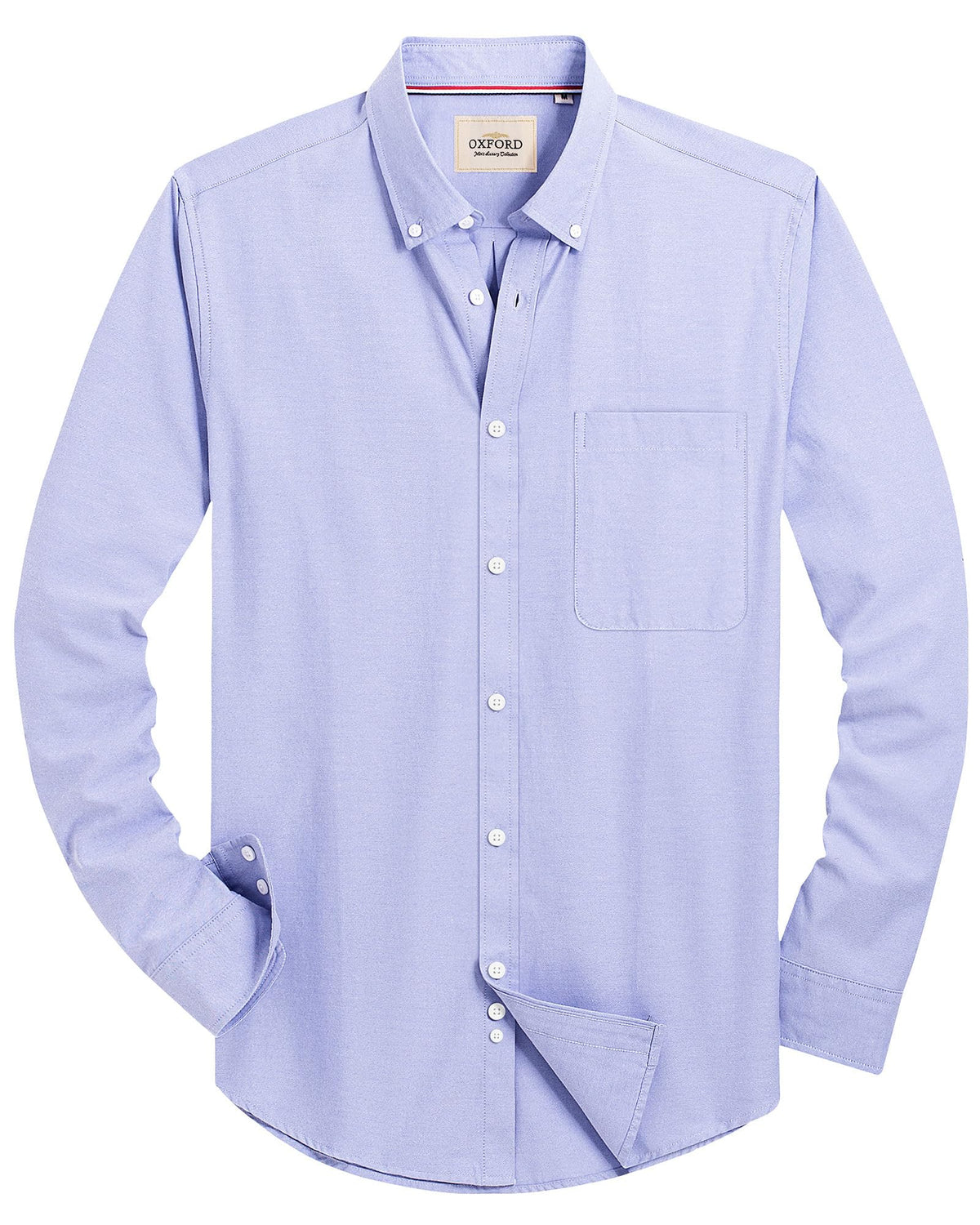 Alimens & Gentle Mens Solid Oxford Shirt Long Sleeve Dress Shirt Work Casual Button Down Shirts with Pocket