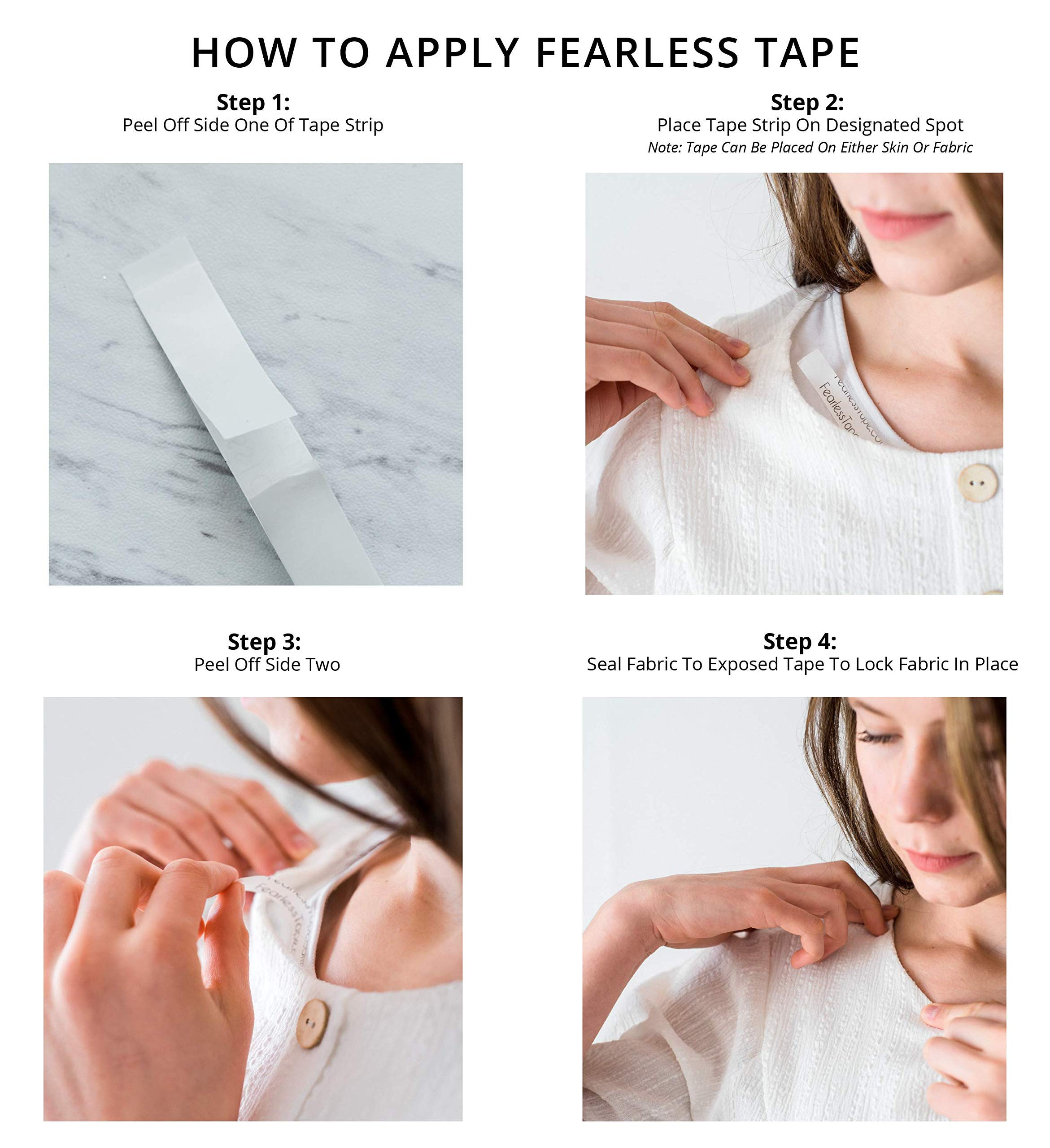 Fearless Tape Double Sided Fashion Tape Sensitive Skin, 50 Strips