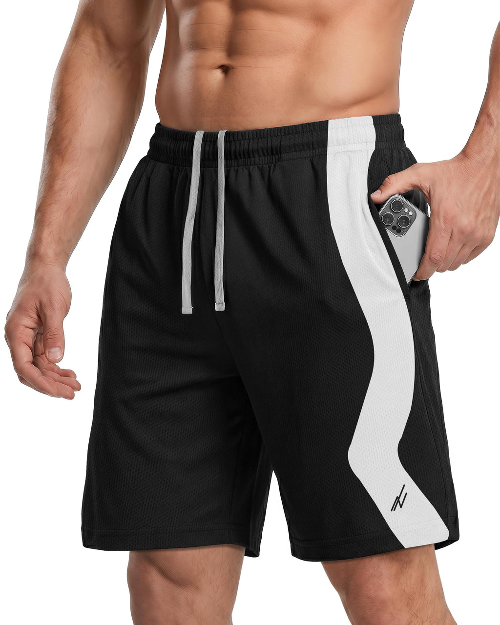 Breathable Mesh Mens Athletic Shorts Loose-Fit Quick Dry Running Gym Shorts