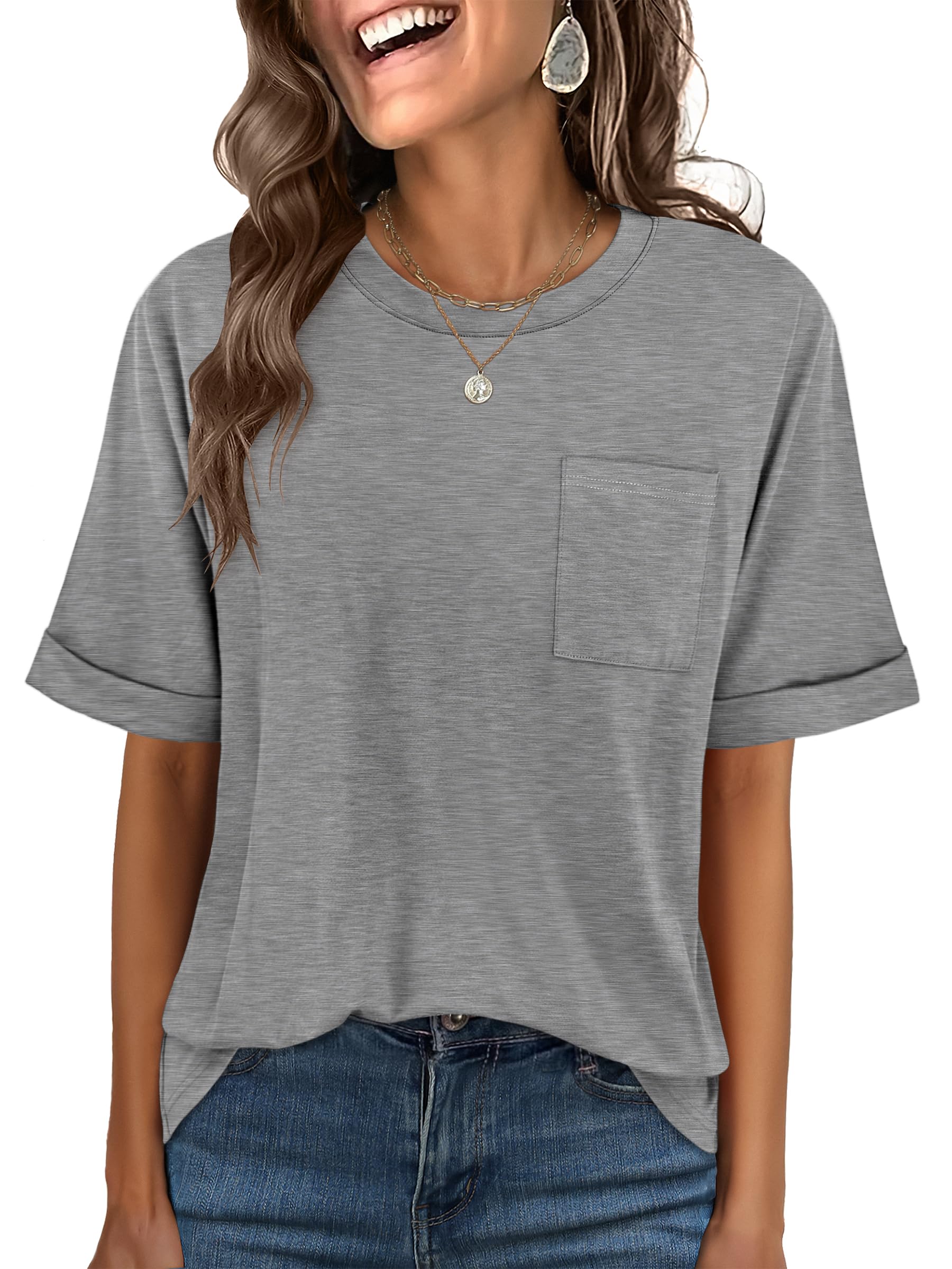 ANRABESS Womens Tops Short Sleeve Oversized T Shirts