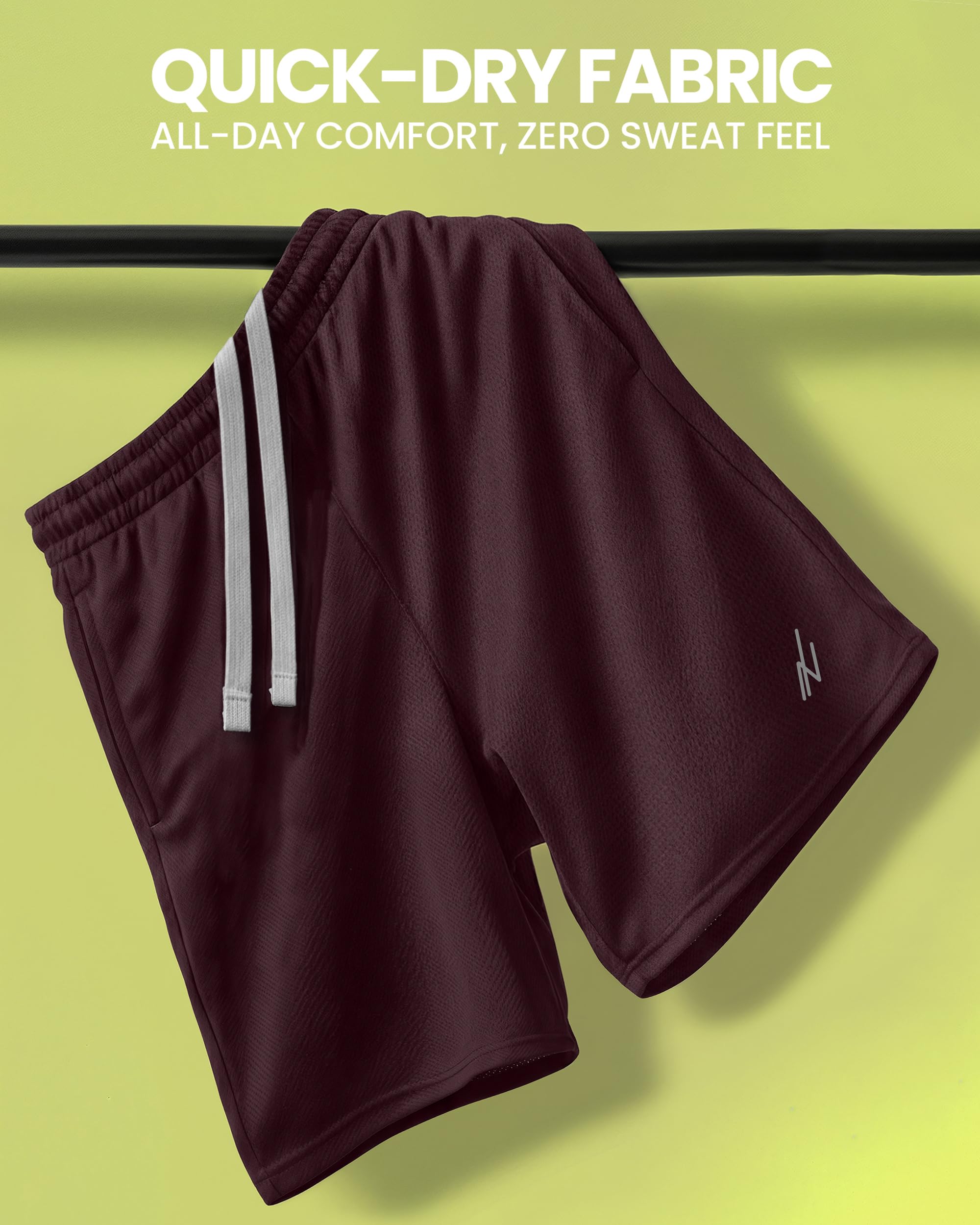 Breathable Mesh Mens Athletic Shorts Loose-Fit Quick Dry Running Gym Shorts