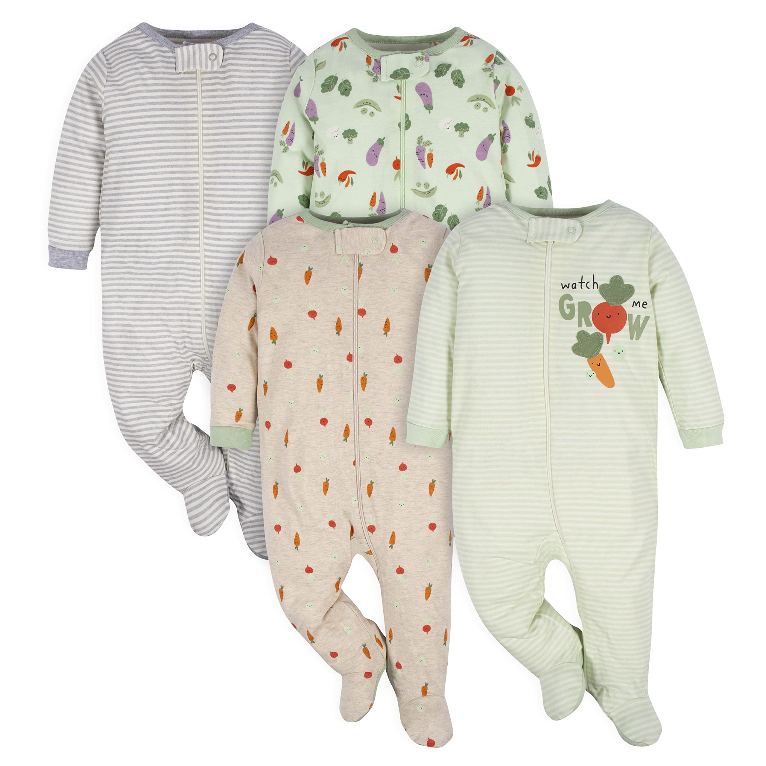 Gerber Baby Girls 4-Pack Sleep 'N Play Footie