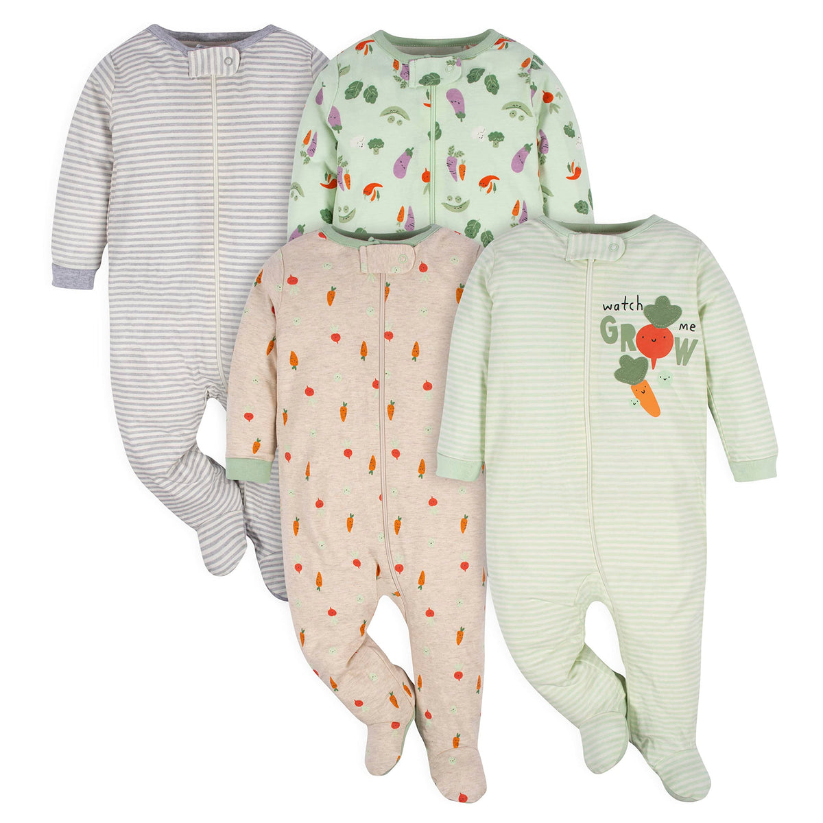 Gerber Baby Girls 4-Pack Sleep 'N Play Footie