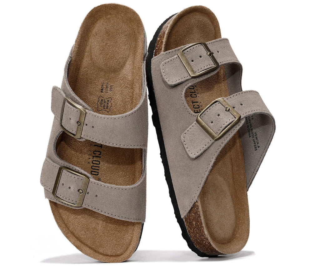 Project Cloud 100% Genuine Leather Womens Sandals Slides for Women (Venita)