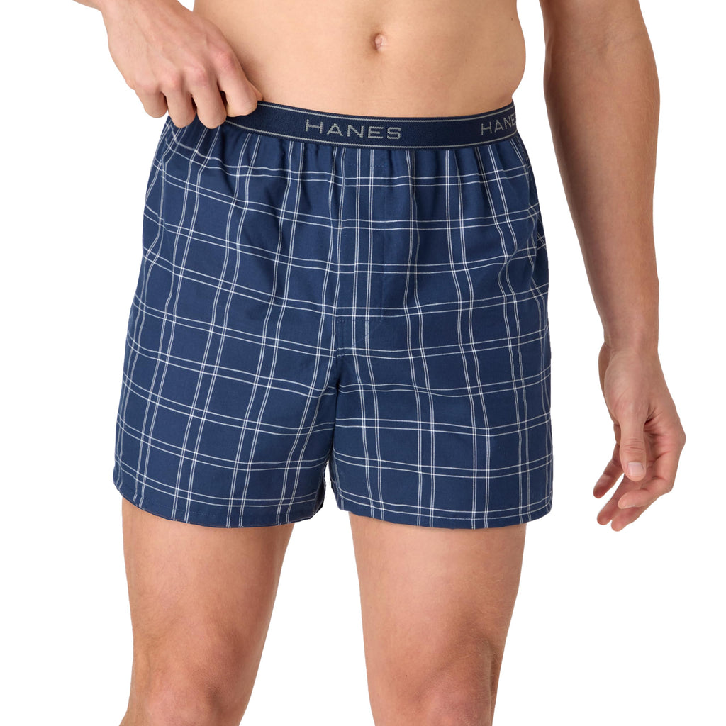 Hanes Men's Underwear Boxers Pack, Cool & Breathable Cotton Underwear, Moisture-Wicking Boxers for Men
