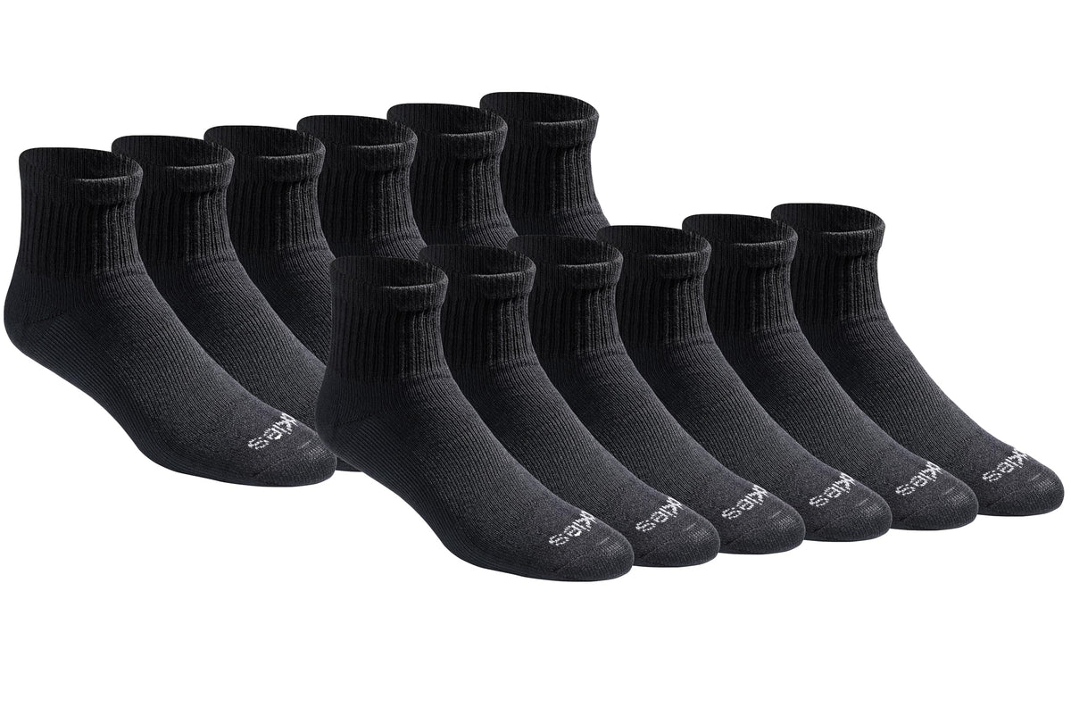 Dickies Men's Dri-Tech Moisture Control Quarter Socks, Available in M-XXL (6, 12, 18 Pairs)