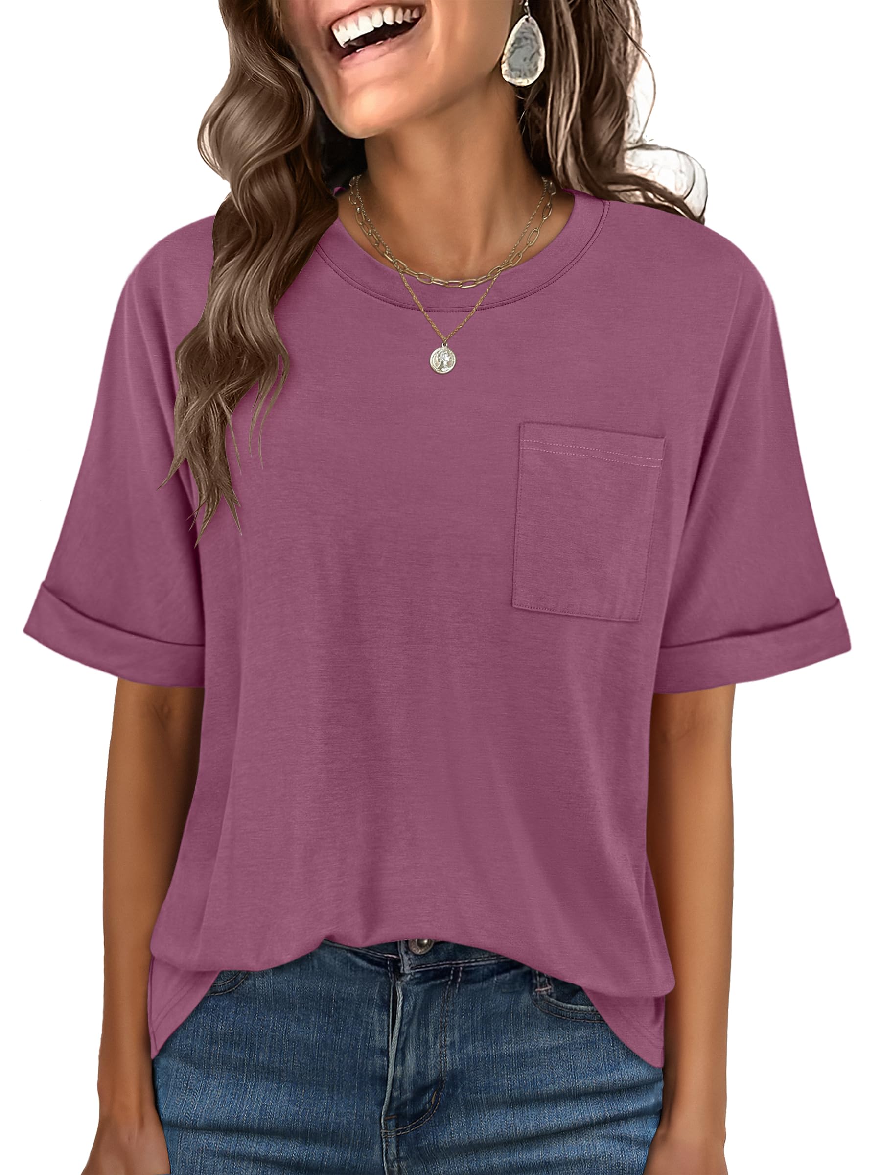 ANRABESS Womens Tops Short Sleeve Oversized T Shirts