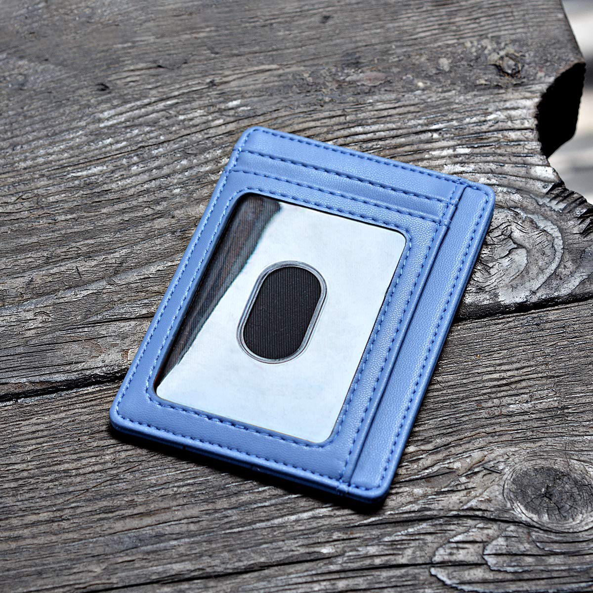 Buffway Slim Minimalist Front Pocket RFID Blocking Leather Wallets for Men and Women - Cross Black