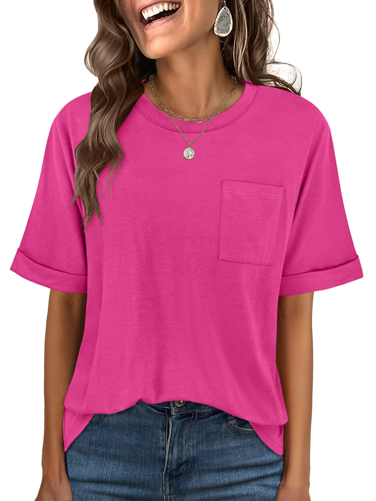 ANRABESS Womens Tops Short Sleeve Oversized T Shirts