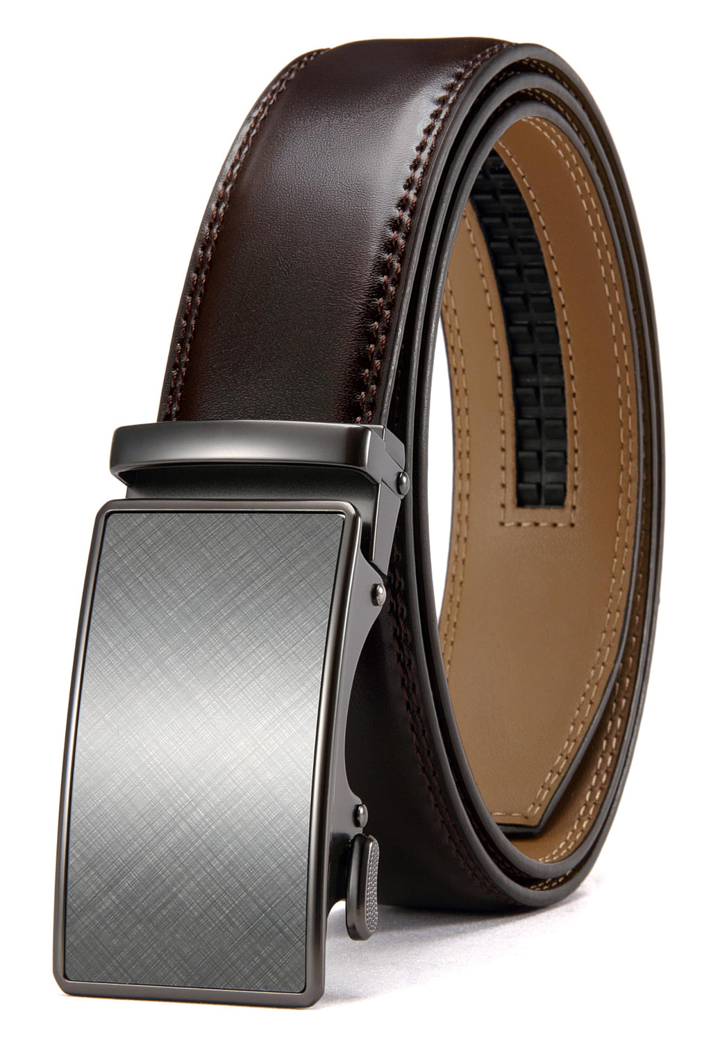CHAOREN Mens Leather Ratchet Belt - 1 3/8" for Dress Pants