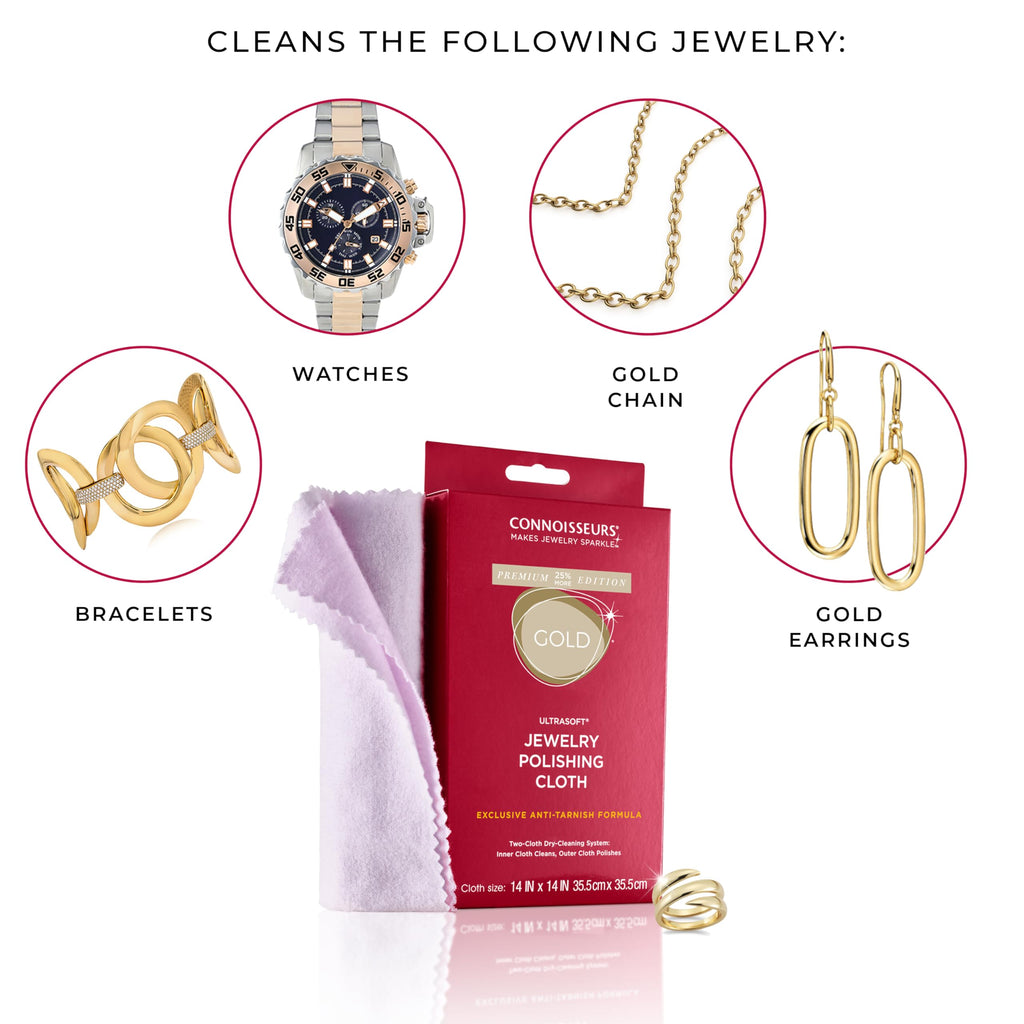 CONNOISSEURS Premium Edition Jewelry Cleaner, Value Size 9.6oz - Pick from Fine, Silver or Delicate Jewelry Cleaner