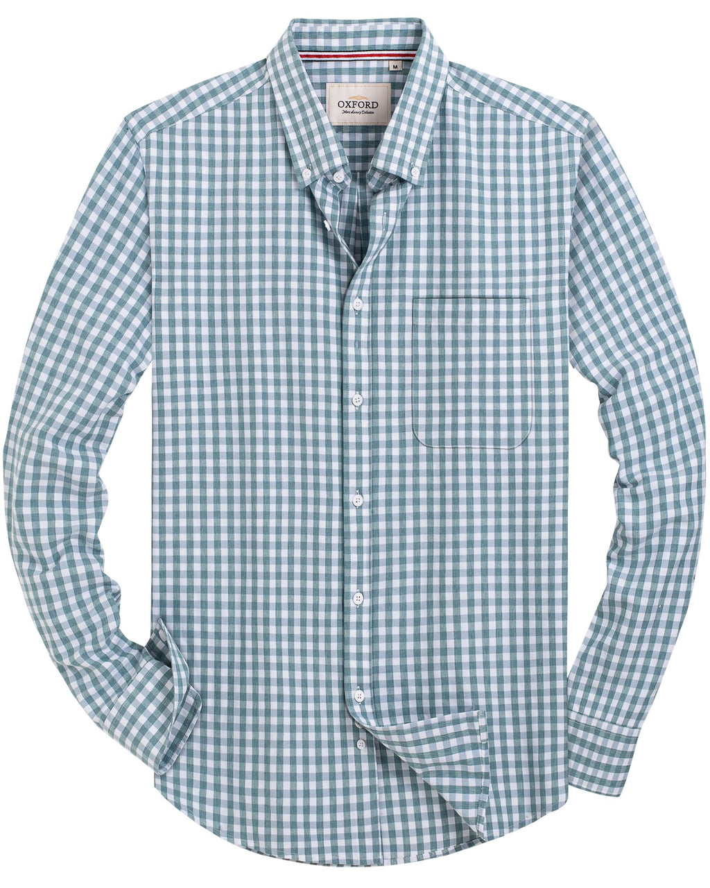 Alimens & Gentle Mens Solid Oxford Shirt Long Sleeve Dress Shirt Work Casual Button Down Shirts with Pocket