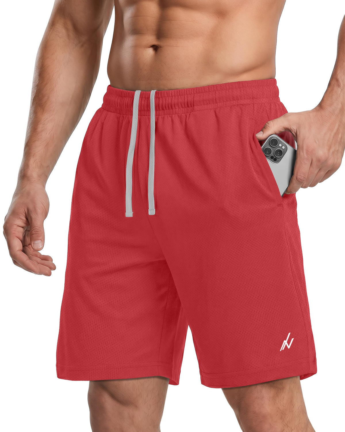 Breathable Mesh Mens Athletic Shorts Loose-Fit Quick Dry Running Gym Shorts