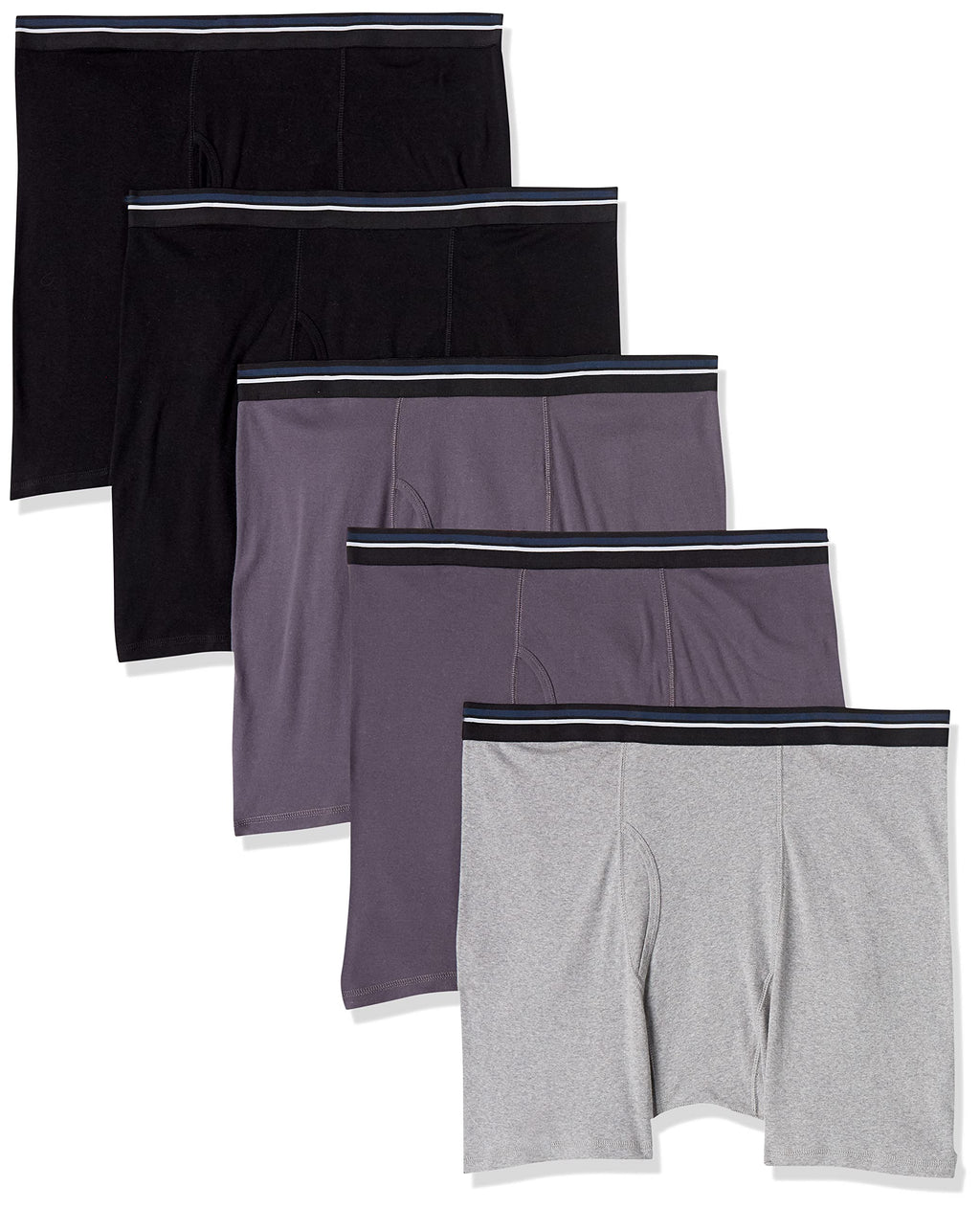 Amazon Essentials Men's Breathable Cotton Boxer Briefs, Tag-Free, Pack of 5