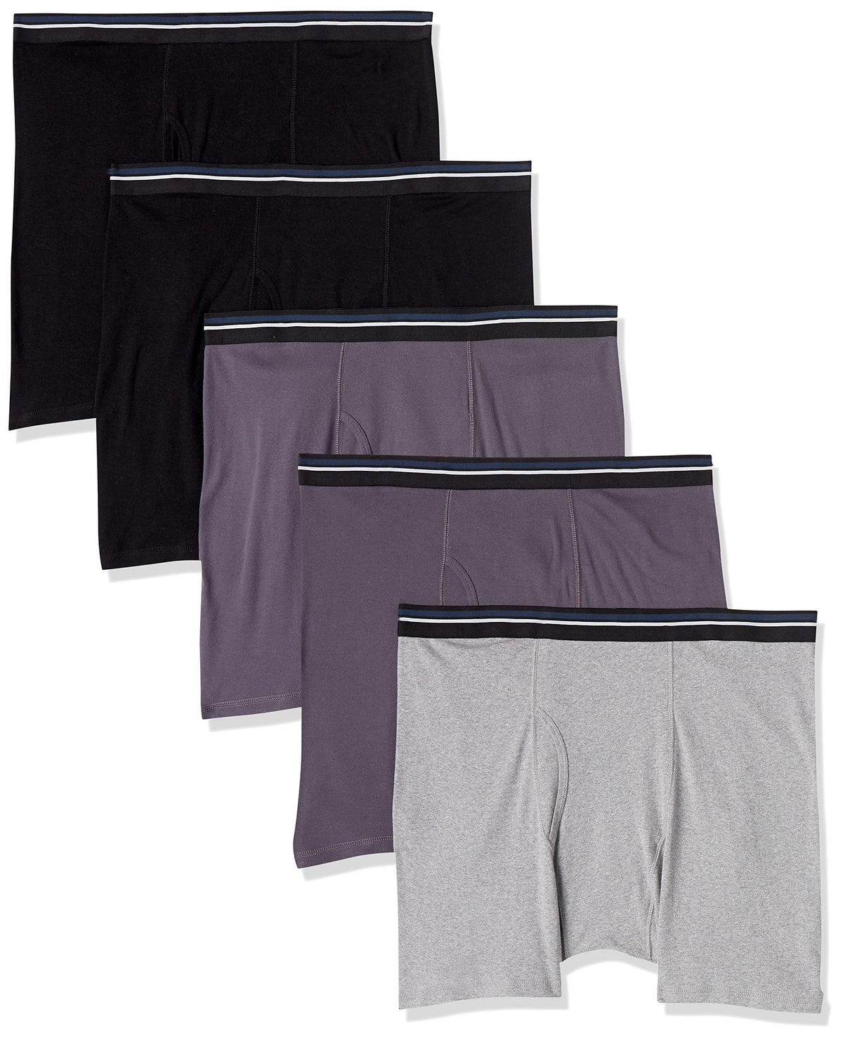 Amazon Essentials Men's Breathable Cotton Boxer Briefs, Tag-Free, Pack of 5