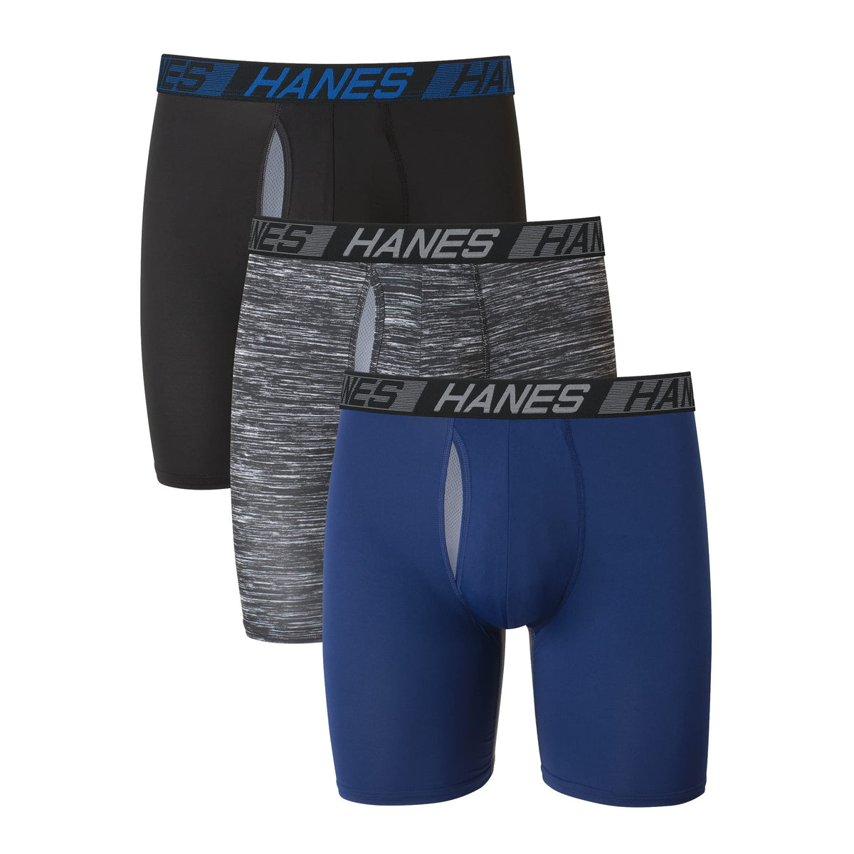 Hanes Men's Underwear Boxer Briefs Pack, 3-Pack, Total Support Pouch, Long or Short-Leg Boxer Briefs