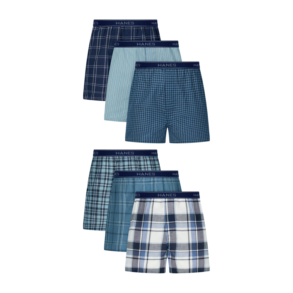 Hanes Men's Underwear Boxers Pack, Cool & Breathable Cotton Underwear, Moisture-Wicking Boxers for Men