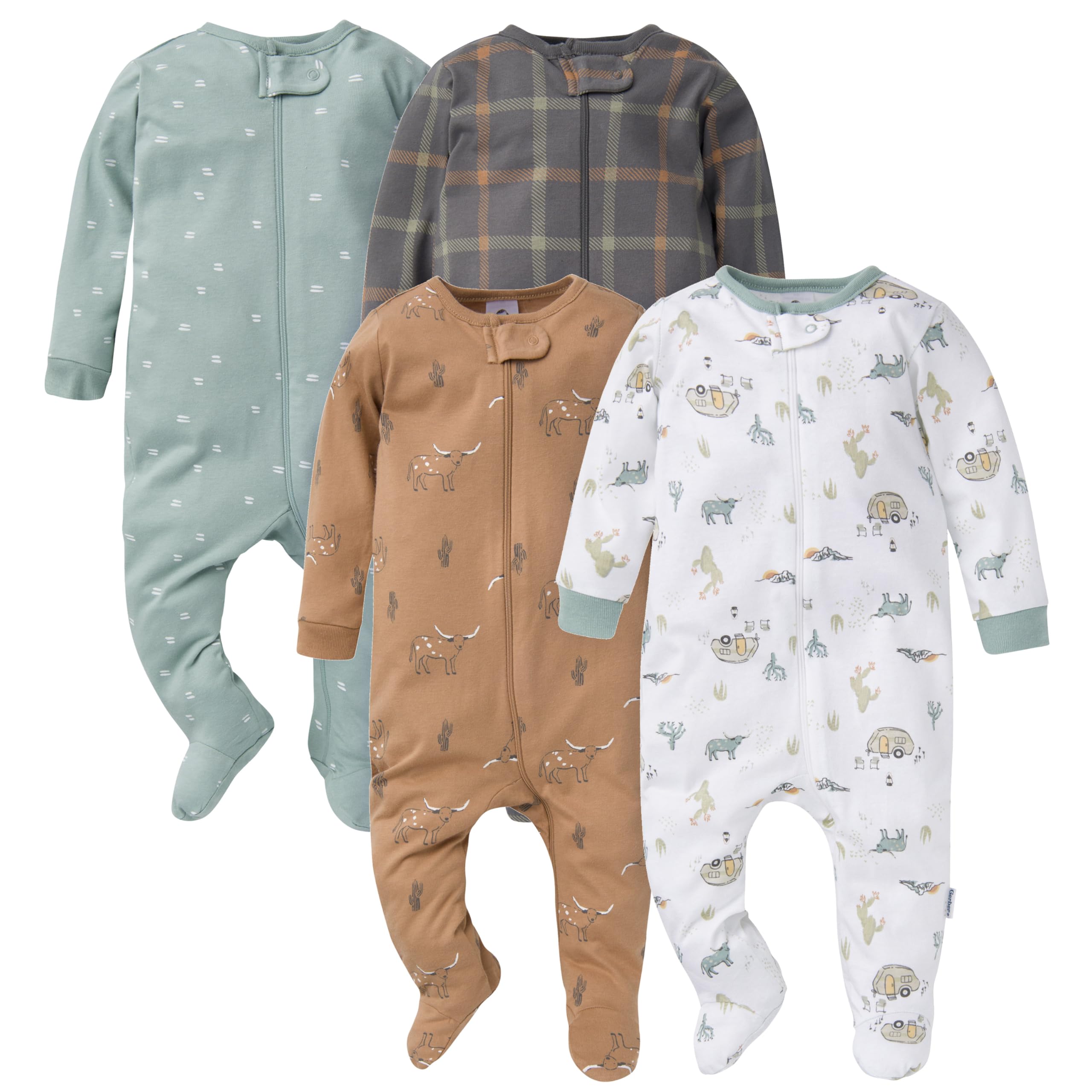 Gerber Baby Boys' 4 Pack Sleep 'N Play Footie